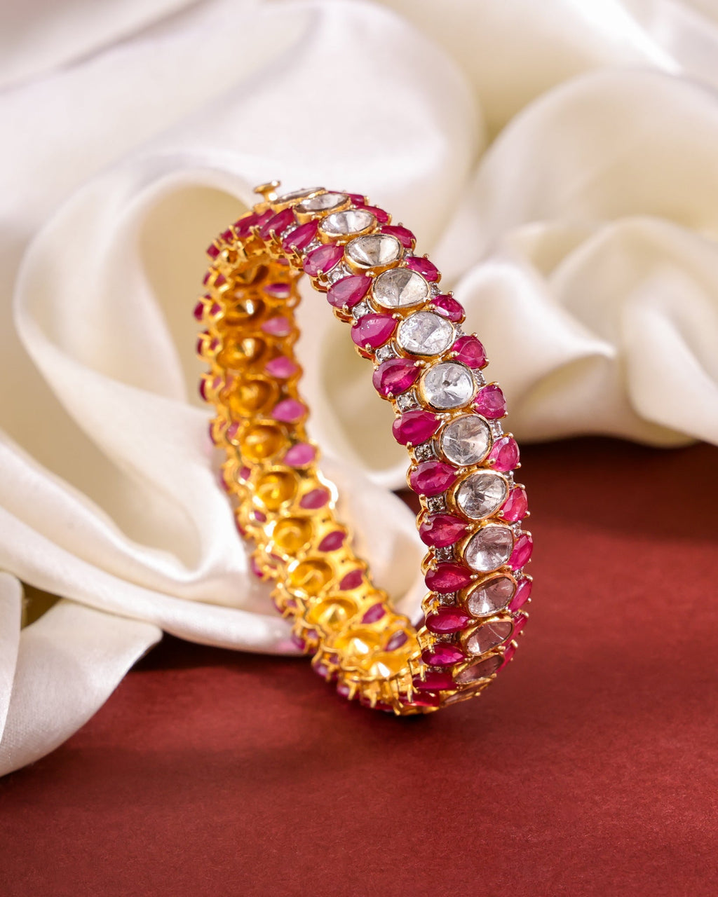Diora Polki And Diamond Bangle