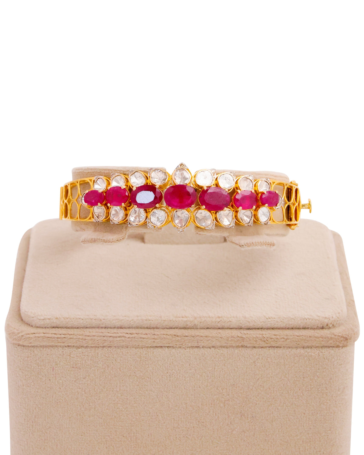 Olive Polki  And Diamond Bangle