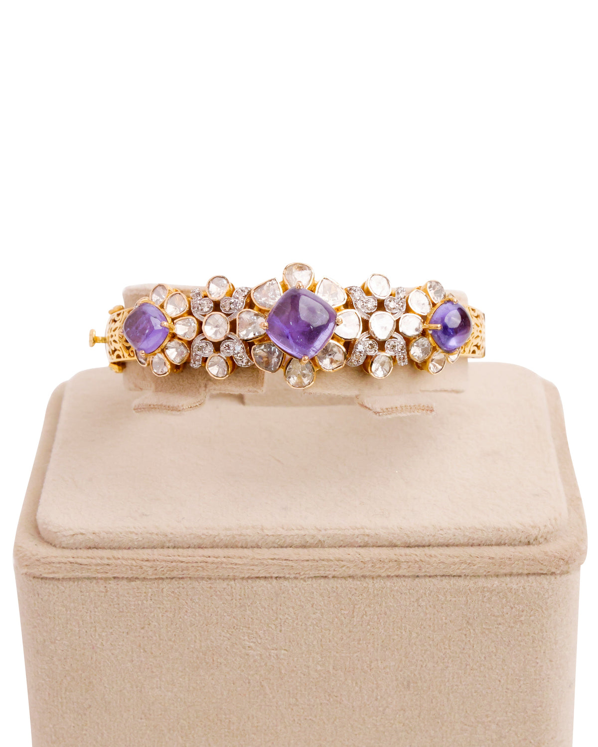 Dahlia Polki And Diamond Bangle