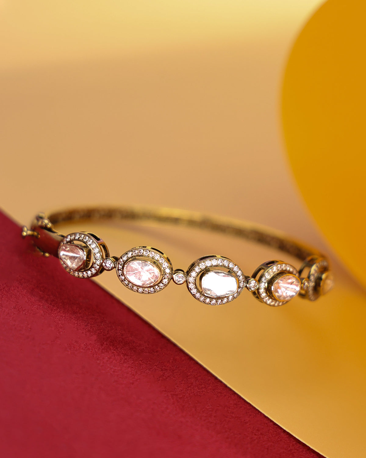 Diora Polki And Diamond Bangle