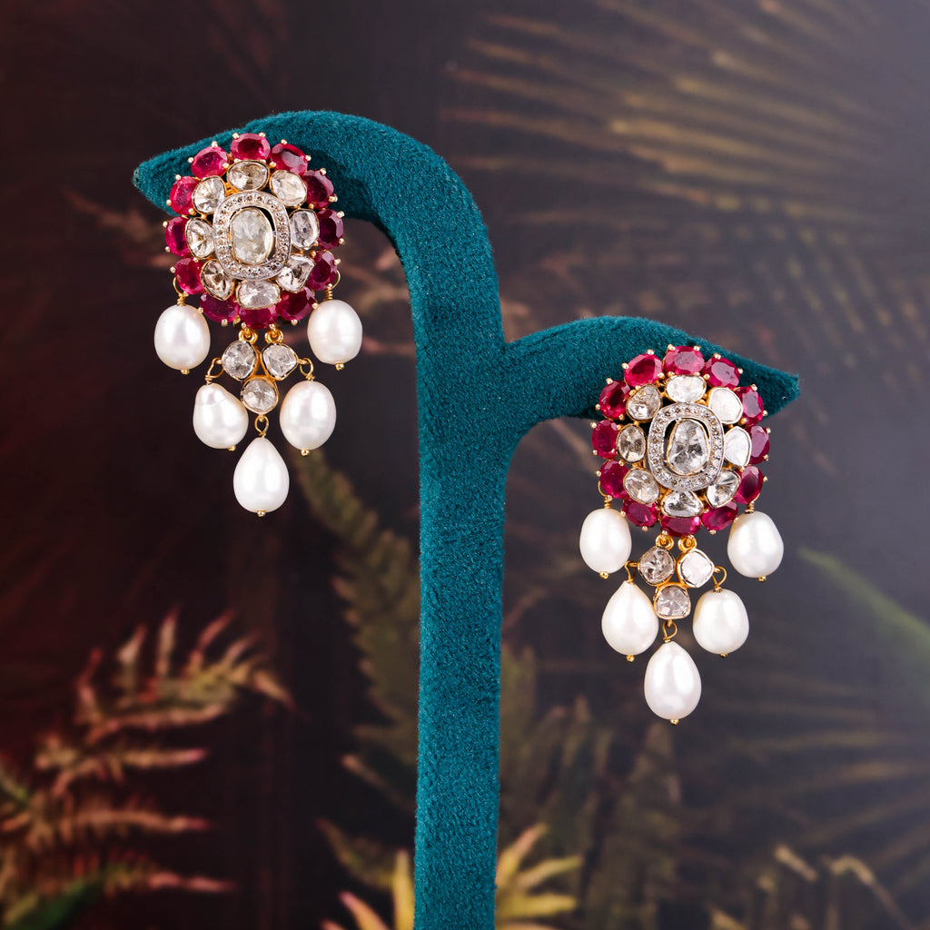 Harlow Polki And Diamond Long Earrings