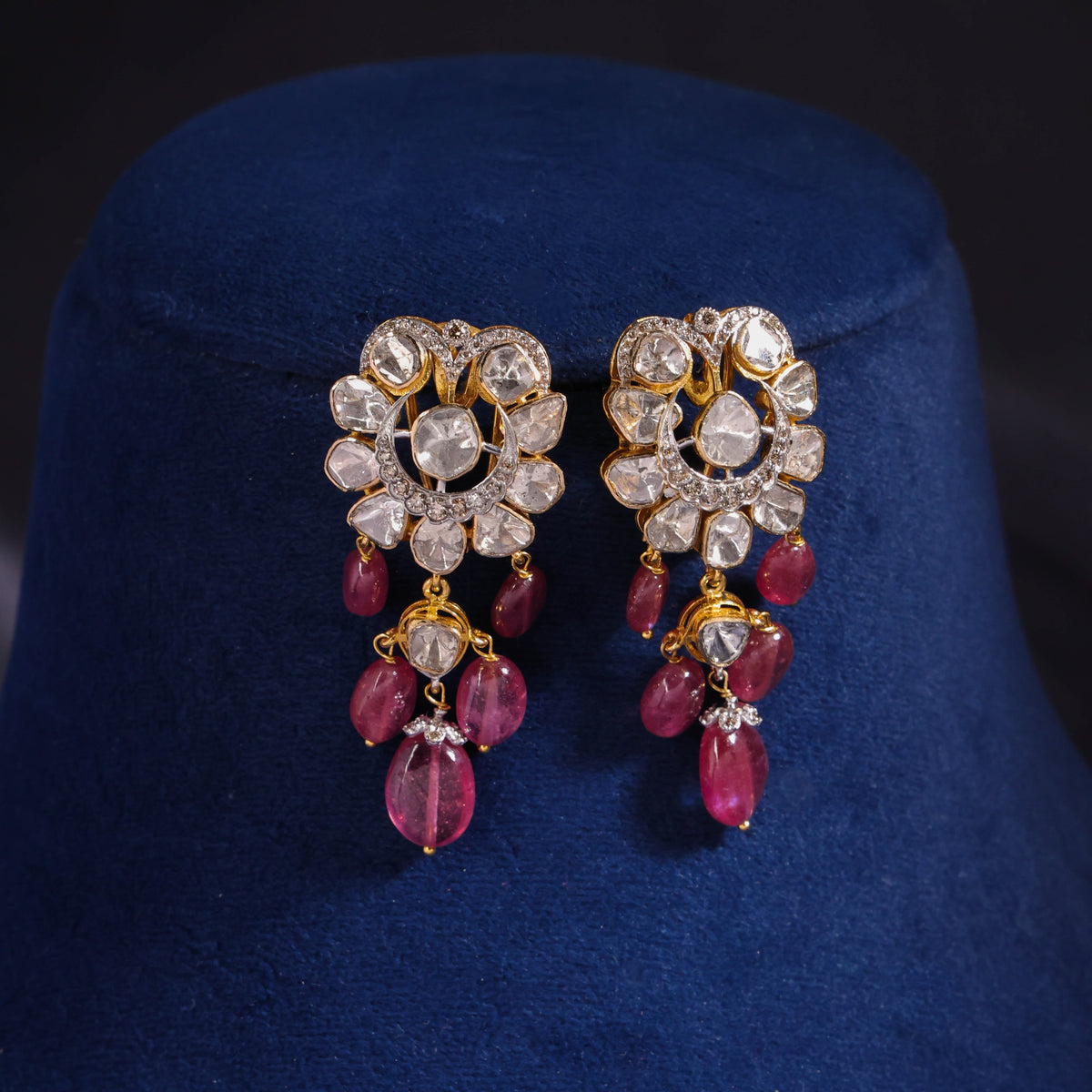 Elisia Polki And Diamond Long Earrings