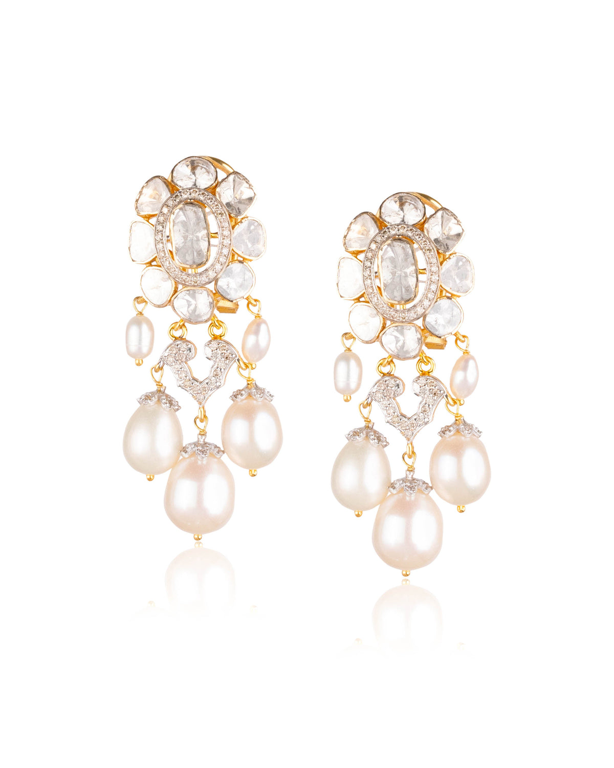 Serina Choker And Zeenat Long Earrings Polki And Diamond Set