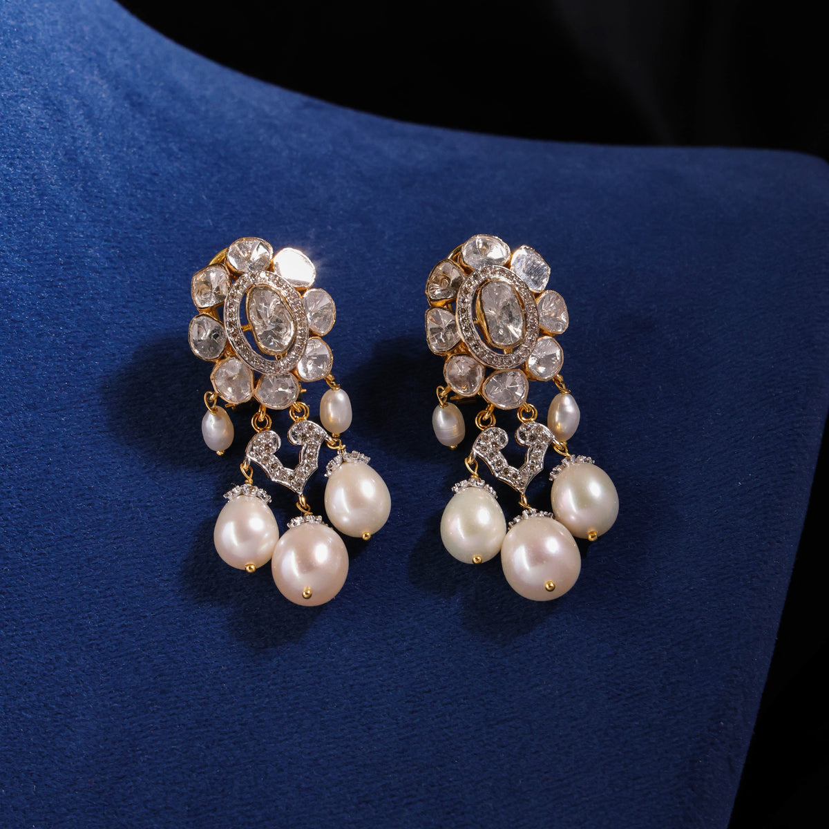 Serina Choker And Zeenat Long Earrings Polki And Diamond Set