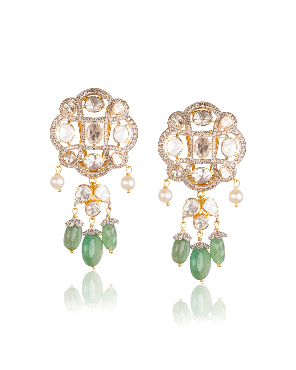 Yukta Choker And Aaira Long Earrings Polki And Diamond Set