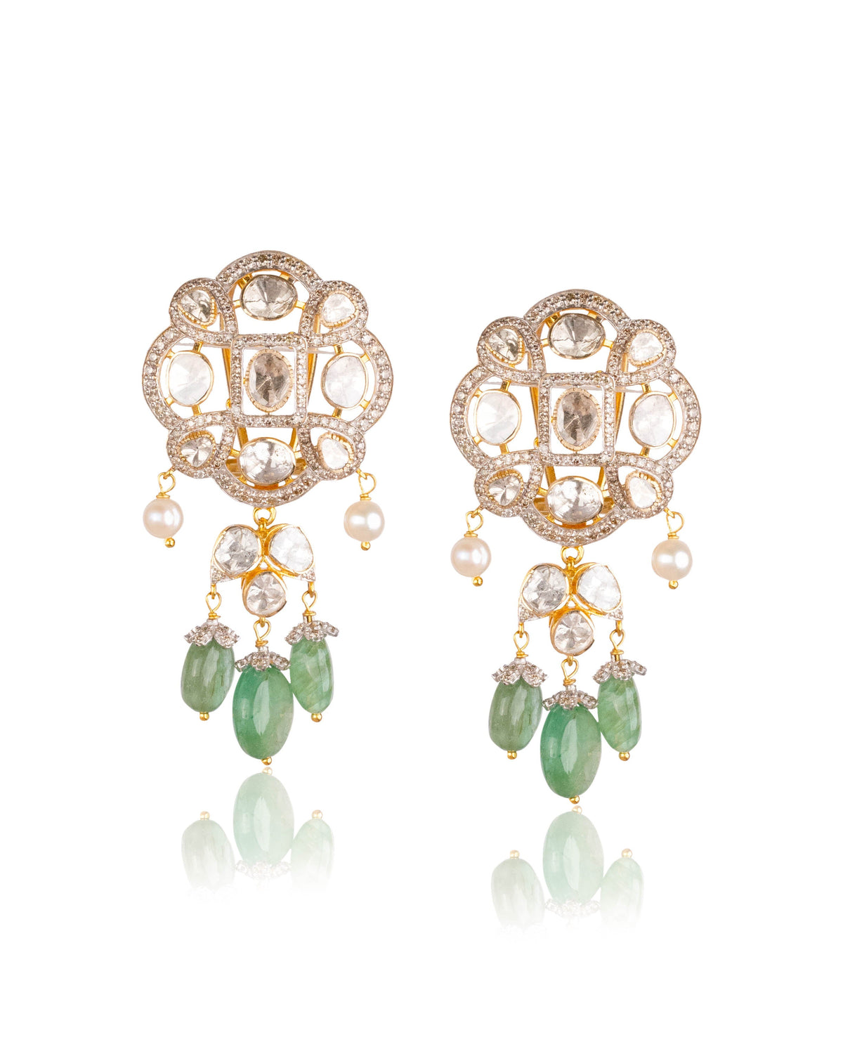 Yukta Choker And Aaira Long Earrings Polki And Diamond Set