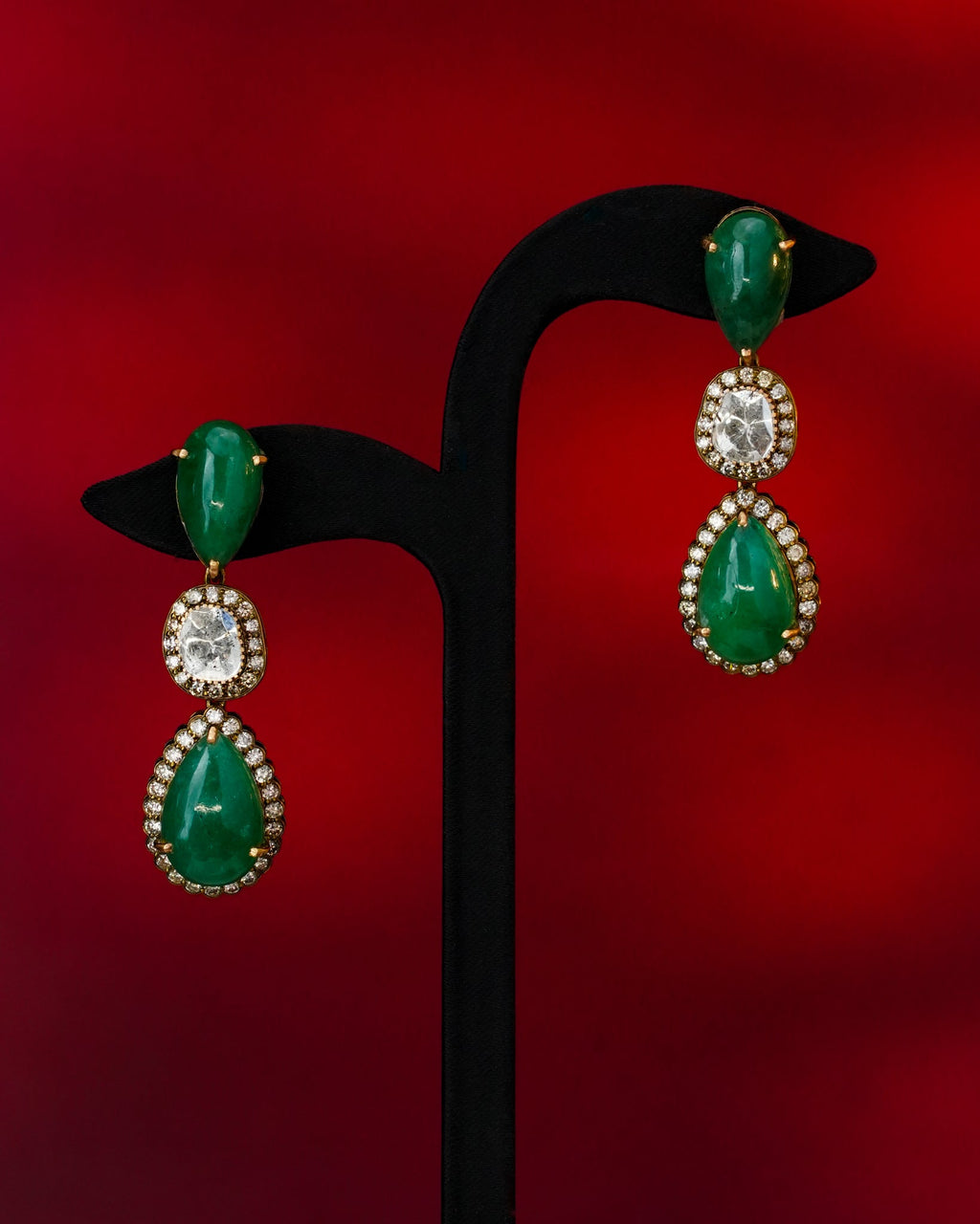 Nuha Polki And Diamond Long Earrings