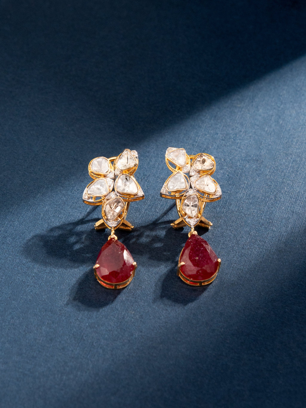 Ovia Polki And Diamond Long Earrings