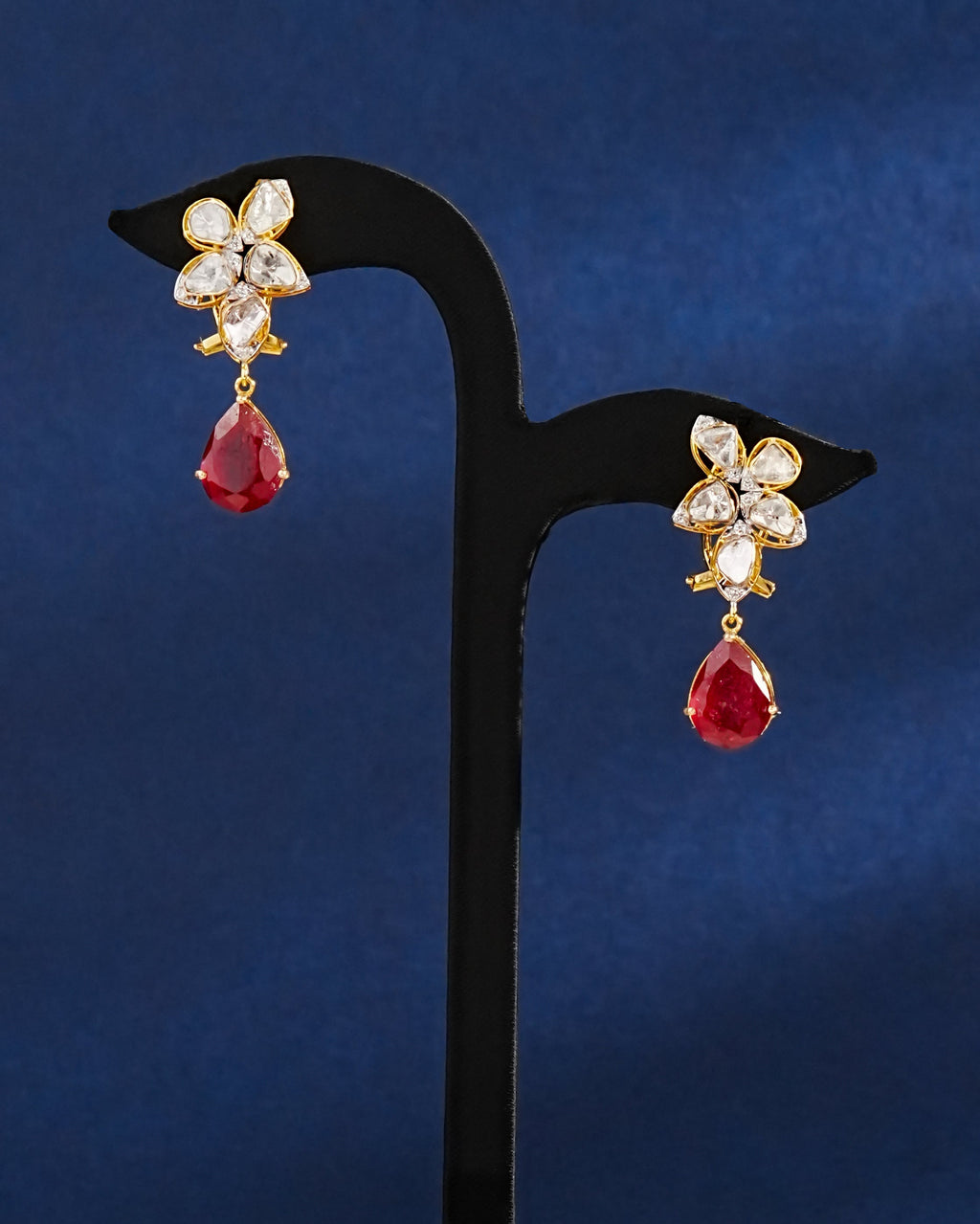 Ovia Polki And Diamond Long Earrings