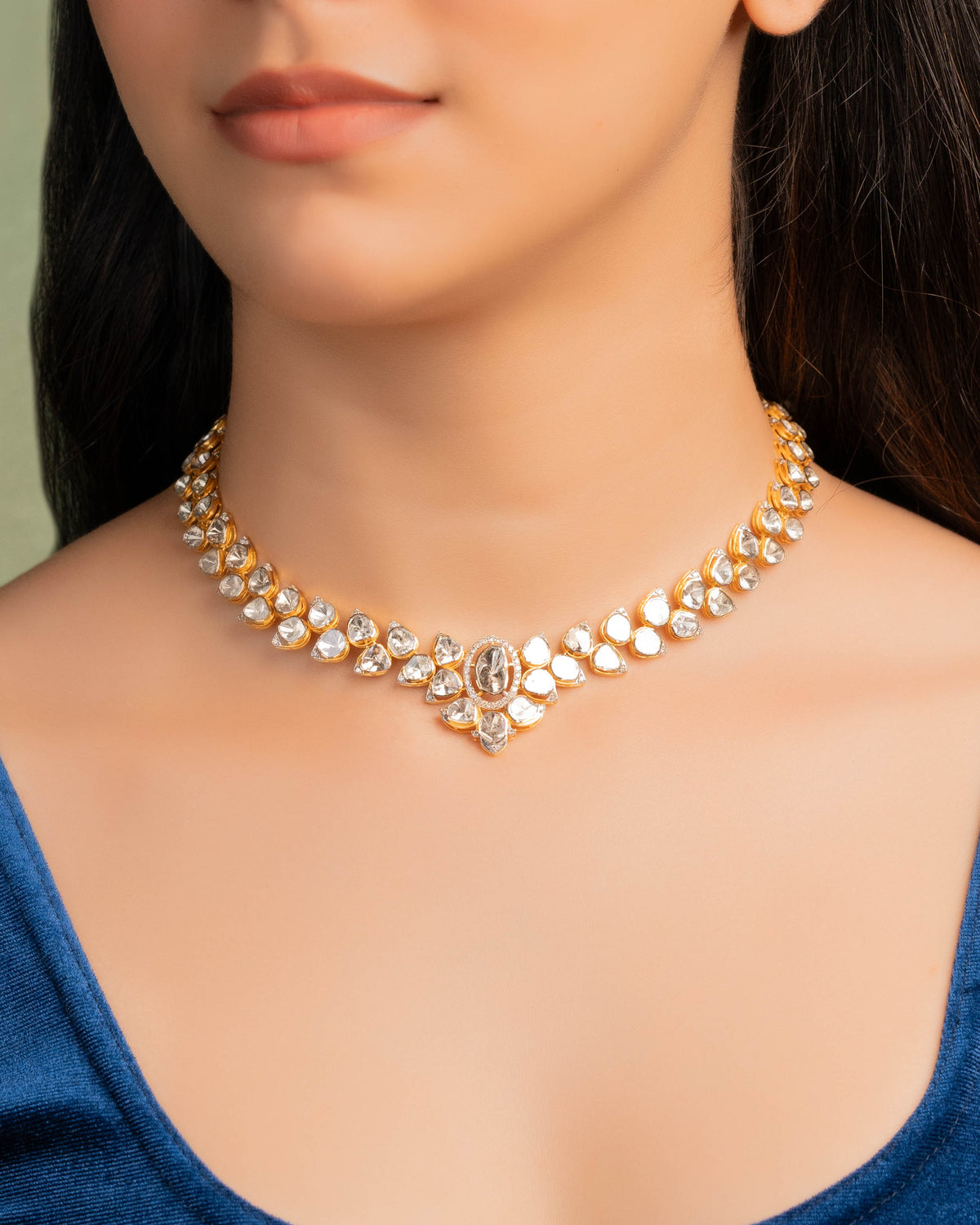 Bhumi Polki And Diamond Necklace
