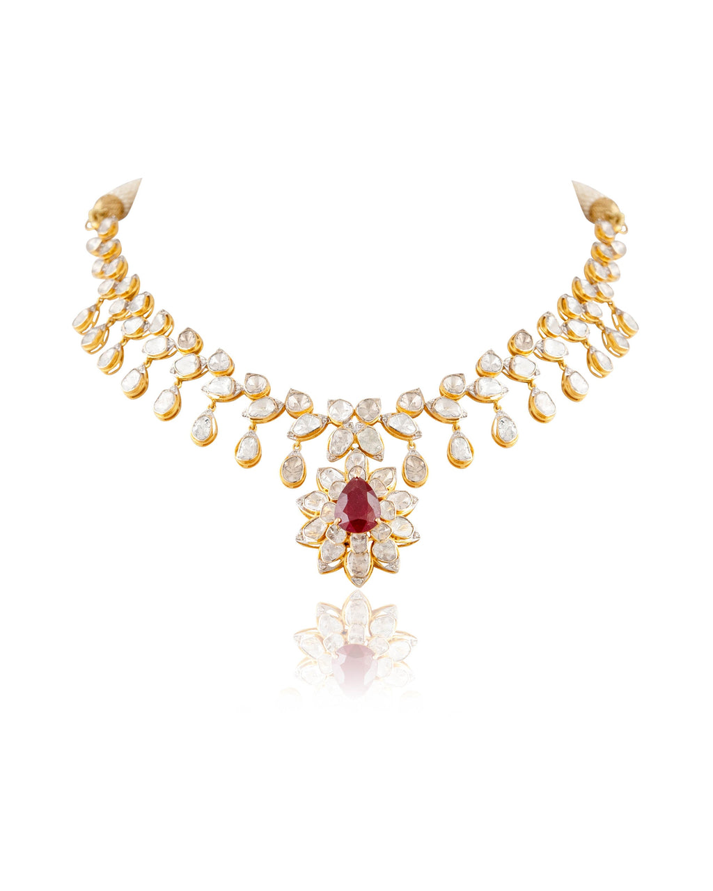 Tiya Necklace And Nia Necklace Polki And Diamond Set