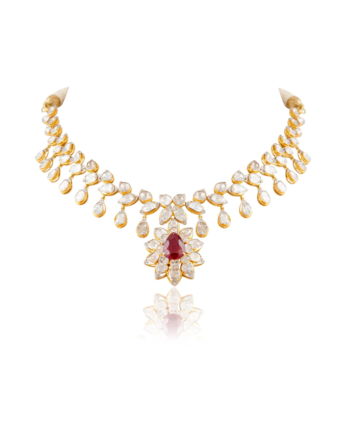 Tiya Necklace And Nia Necklace Polki And Diamond Set