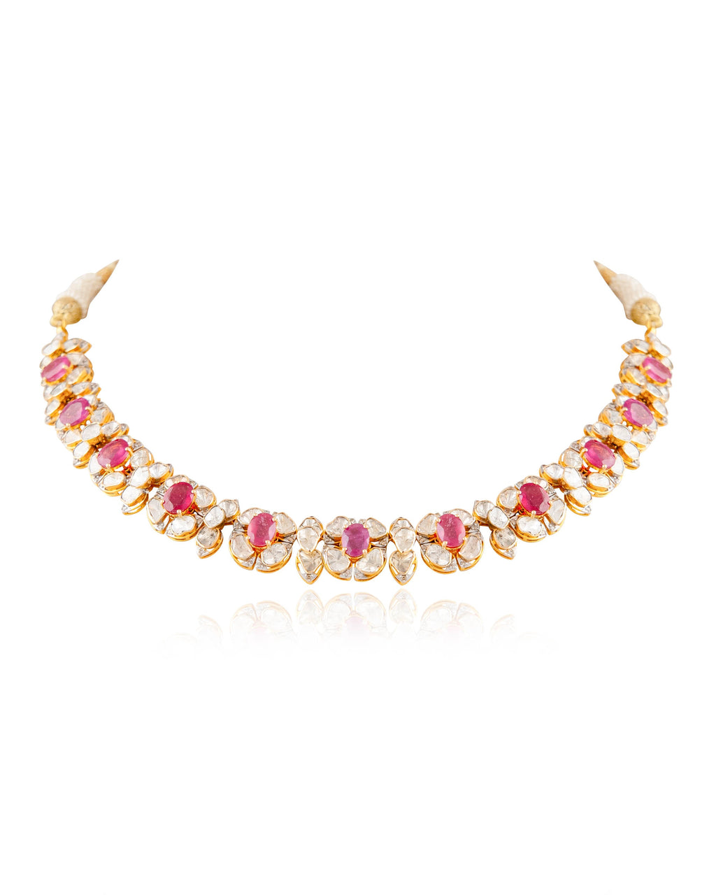 Mohina Necklace And Manasvi Tops Polki And Diamond Set