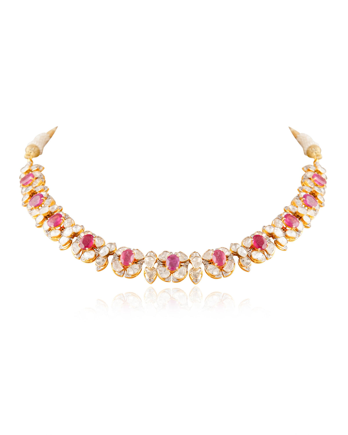 Mohina Necklace And Manasvi Tops Polki And Diamond Set