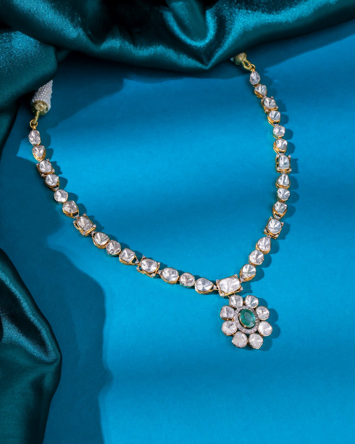 Neya Polki And Diamond Necklace