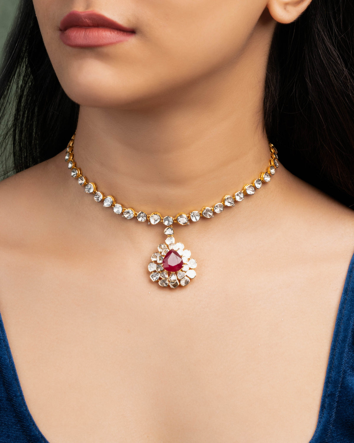 Elarra Polki And Diamond Necklace