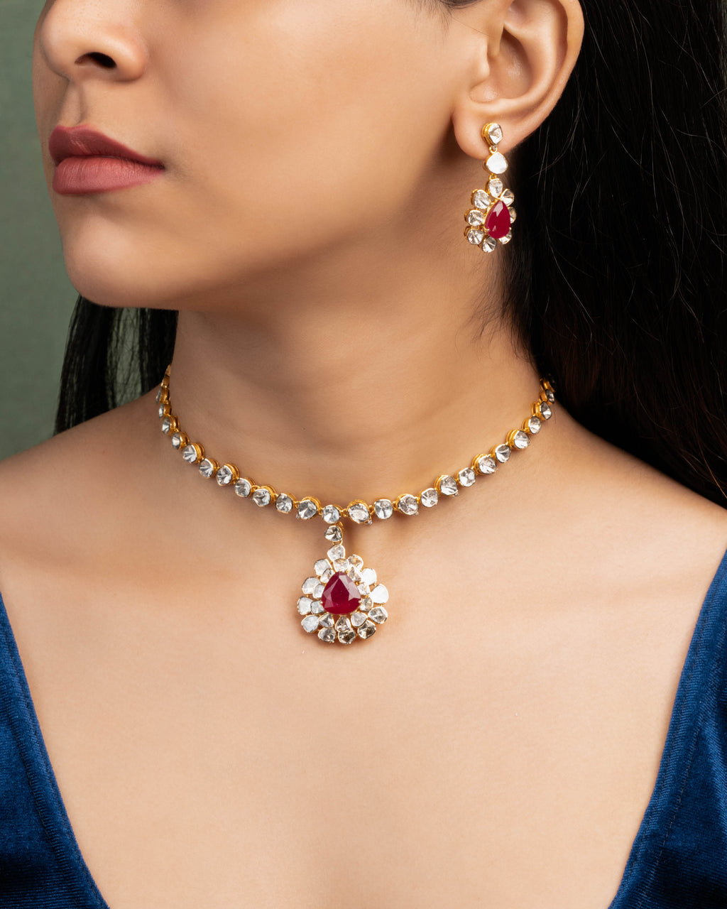 Elarra Polki And Diamond Necklace