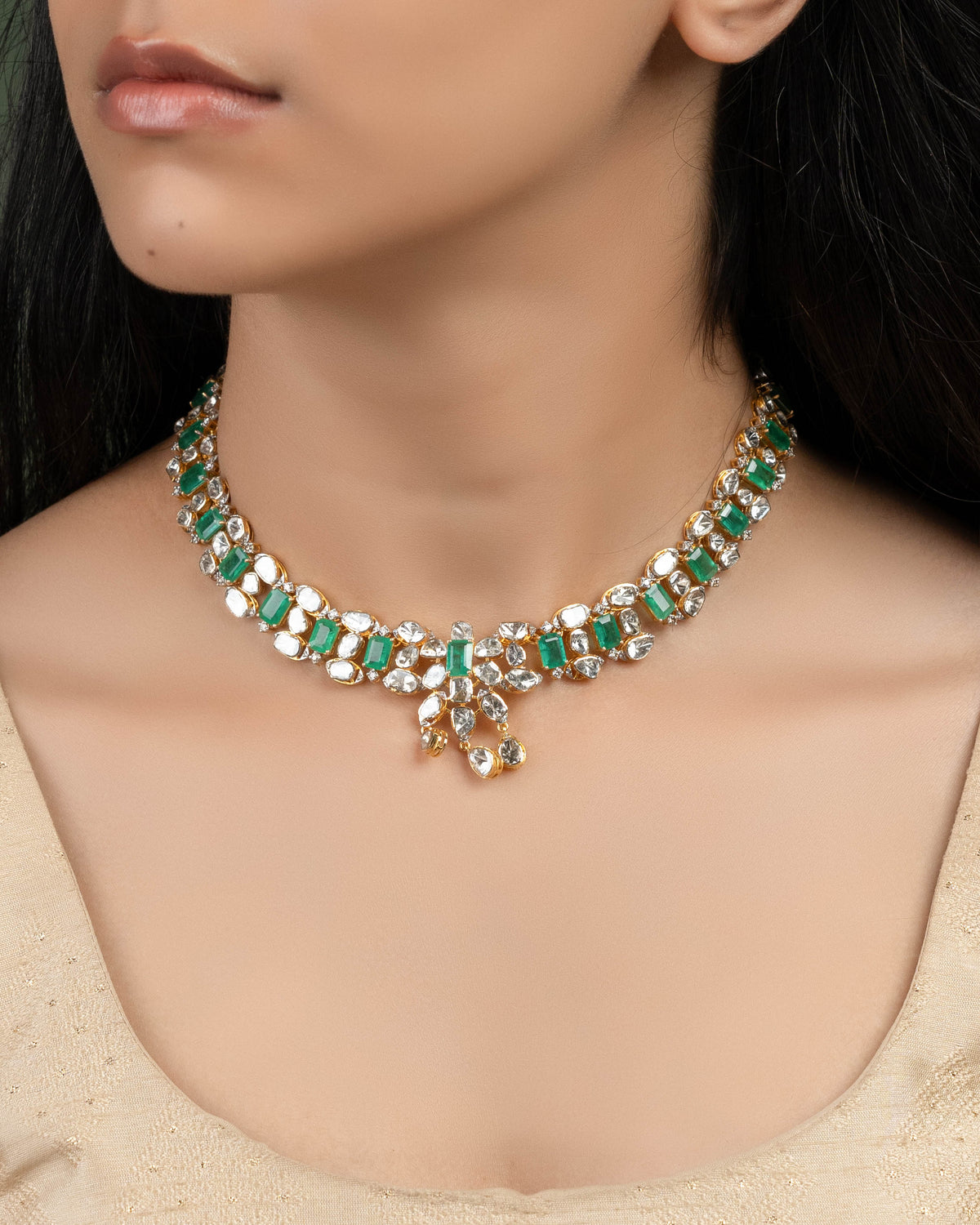 Floriel Polki And Diamond Necklace