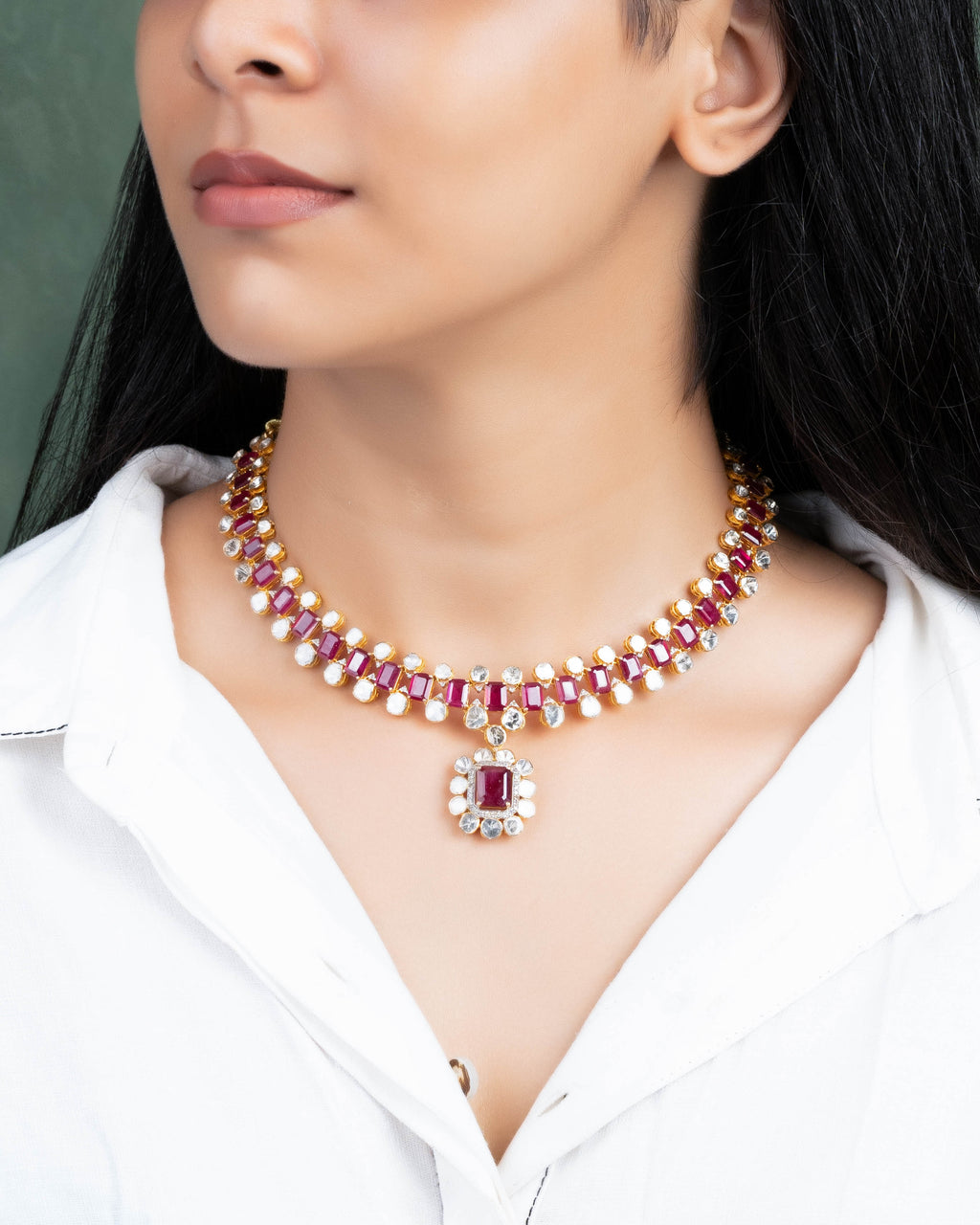 Saba Polki And Diamond Necklace