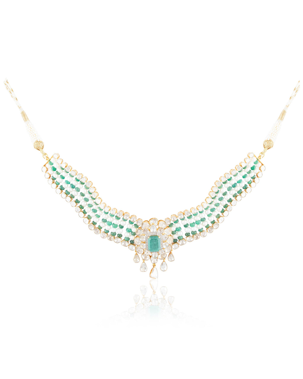 Sanskriti Polki And Diamond Bead Choker