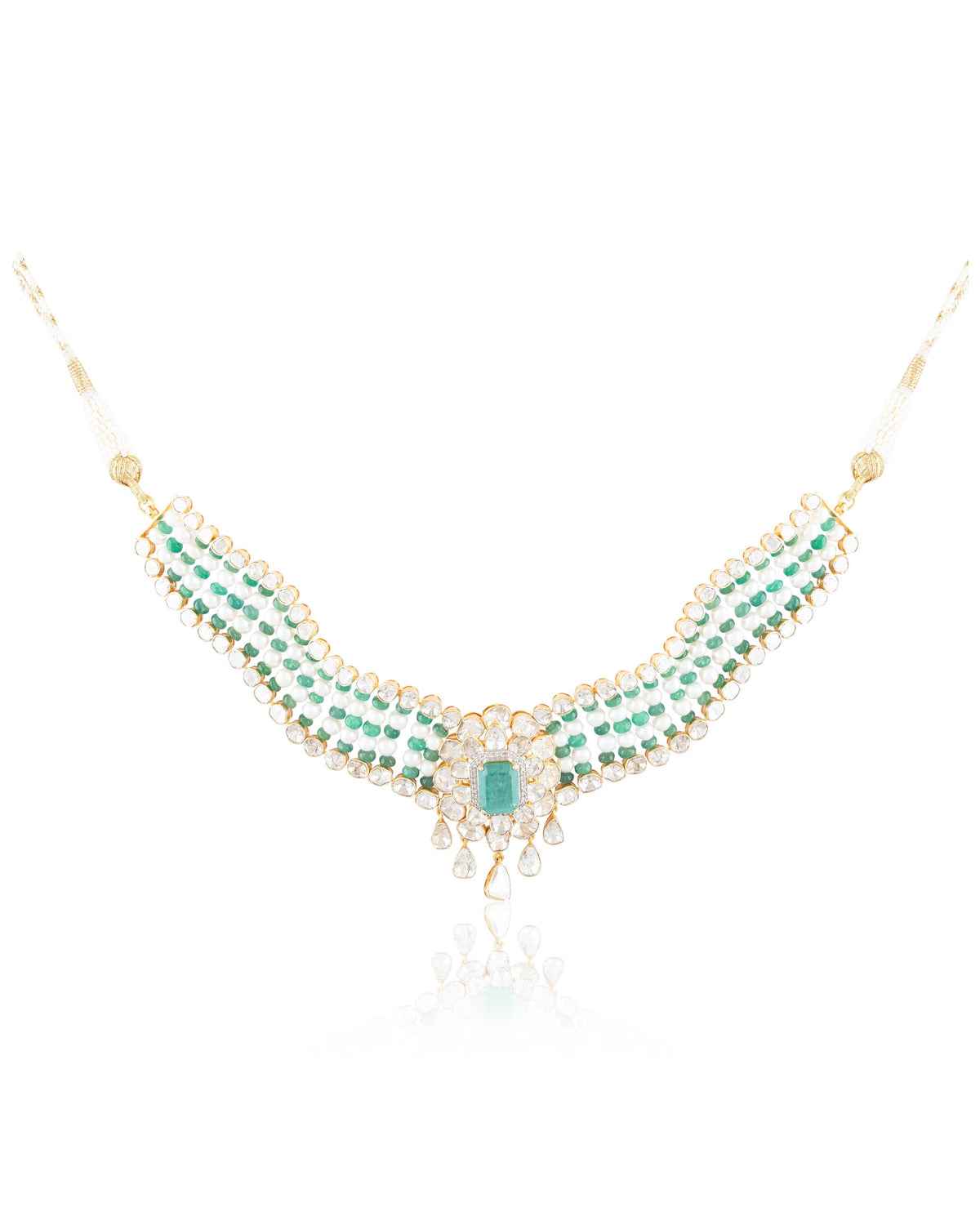 Sanskriti Polki And Diamond Bead Choker
