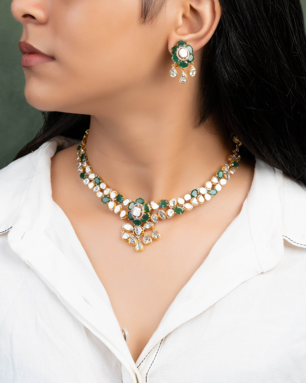 Shrinika Polki And Diamond Necklace