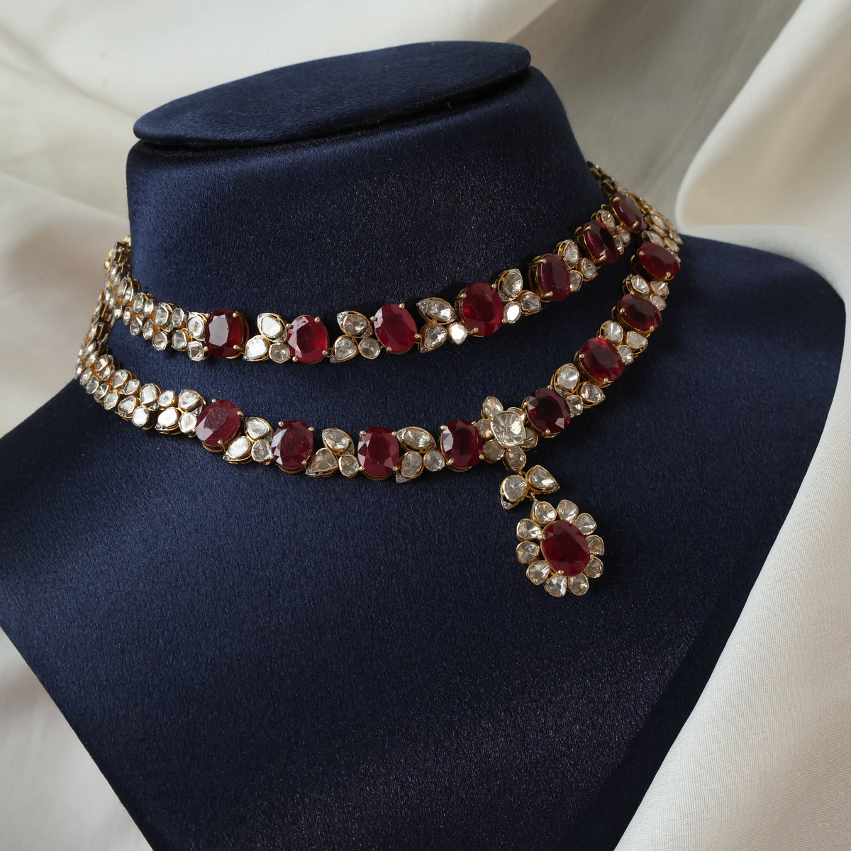 Justina Polki And Diamond Necklace