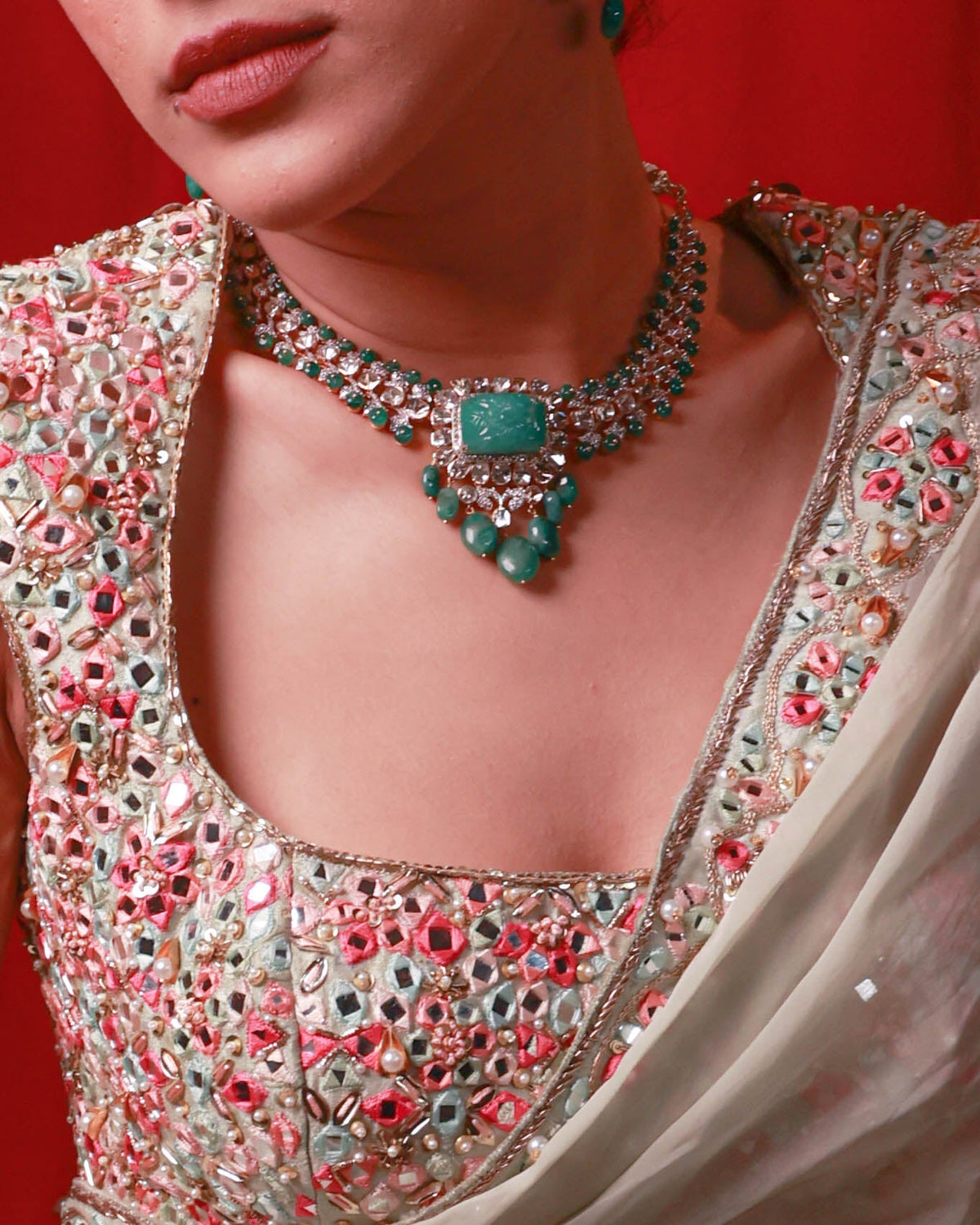 Ekta Polki And Diamond Necklace