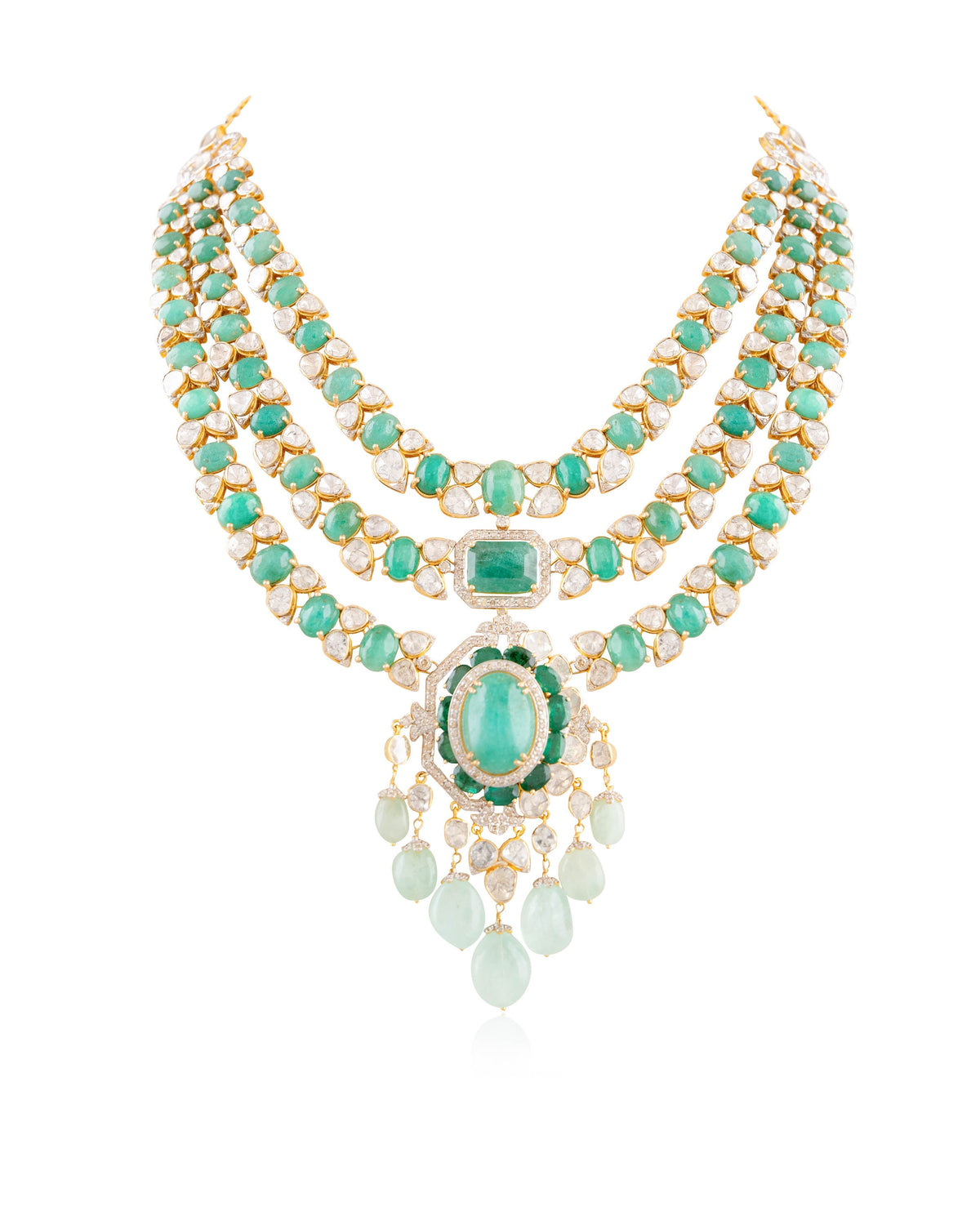 Ella Polki And Diamond Long Necklace