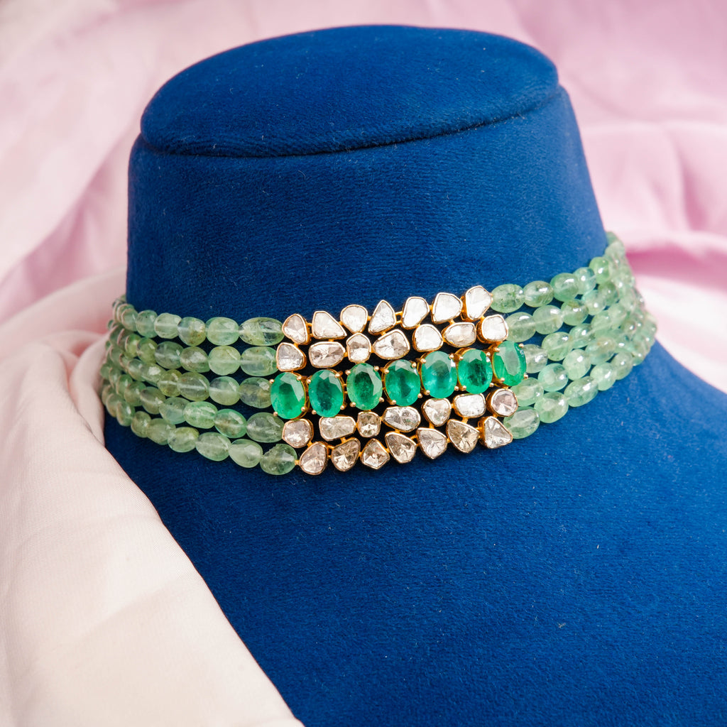 Camellia Polki  Bead Choker