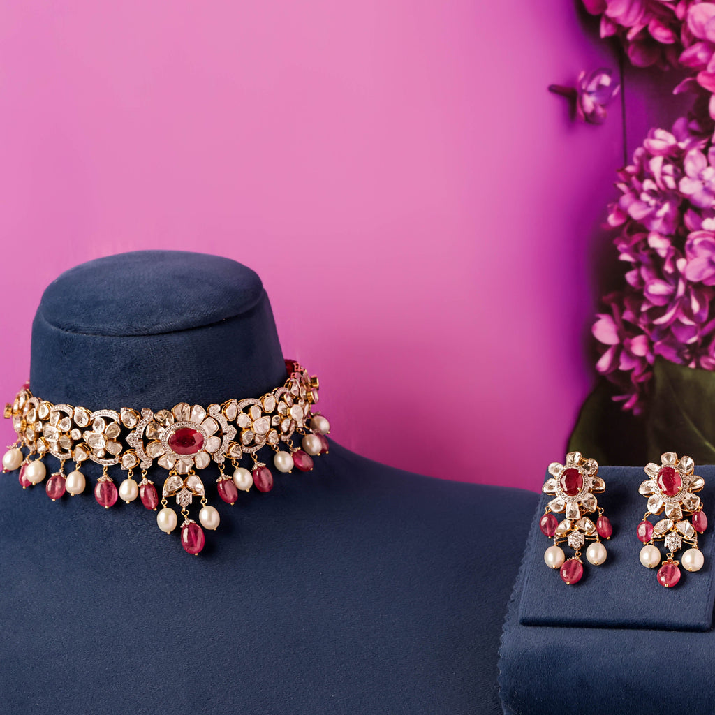 Elara Polki And Diamond Long Earrings