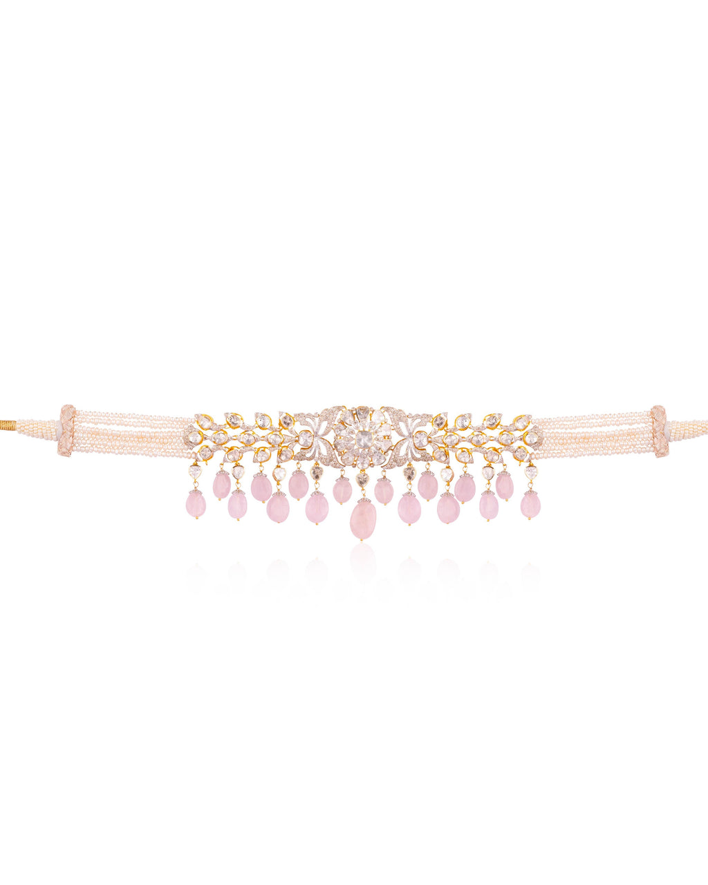 Jelisha Polki And Diamond Bead Choker
