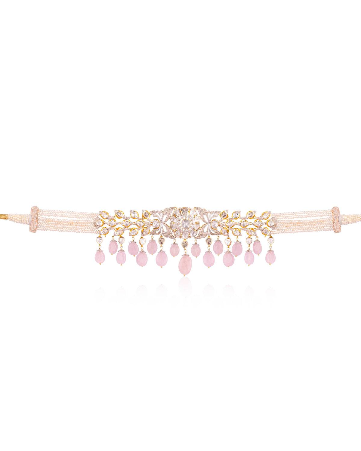 Jelisha Polki And Diamond Bead Choker
