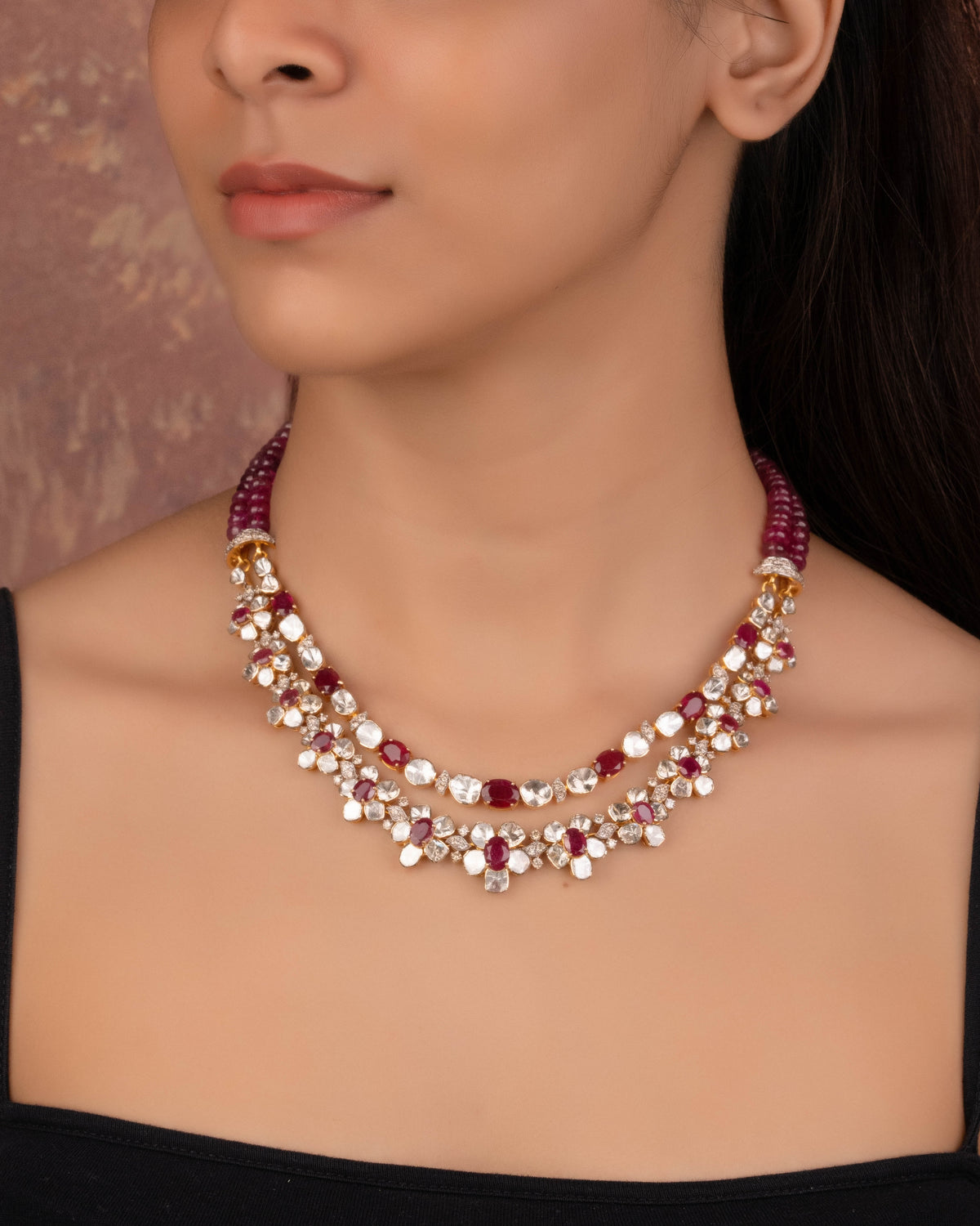 Sanika Polki And Diamond Necklace