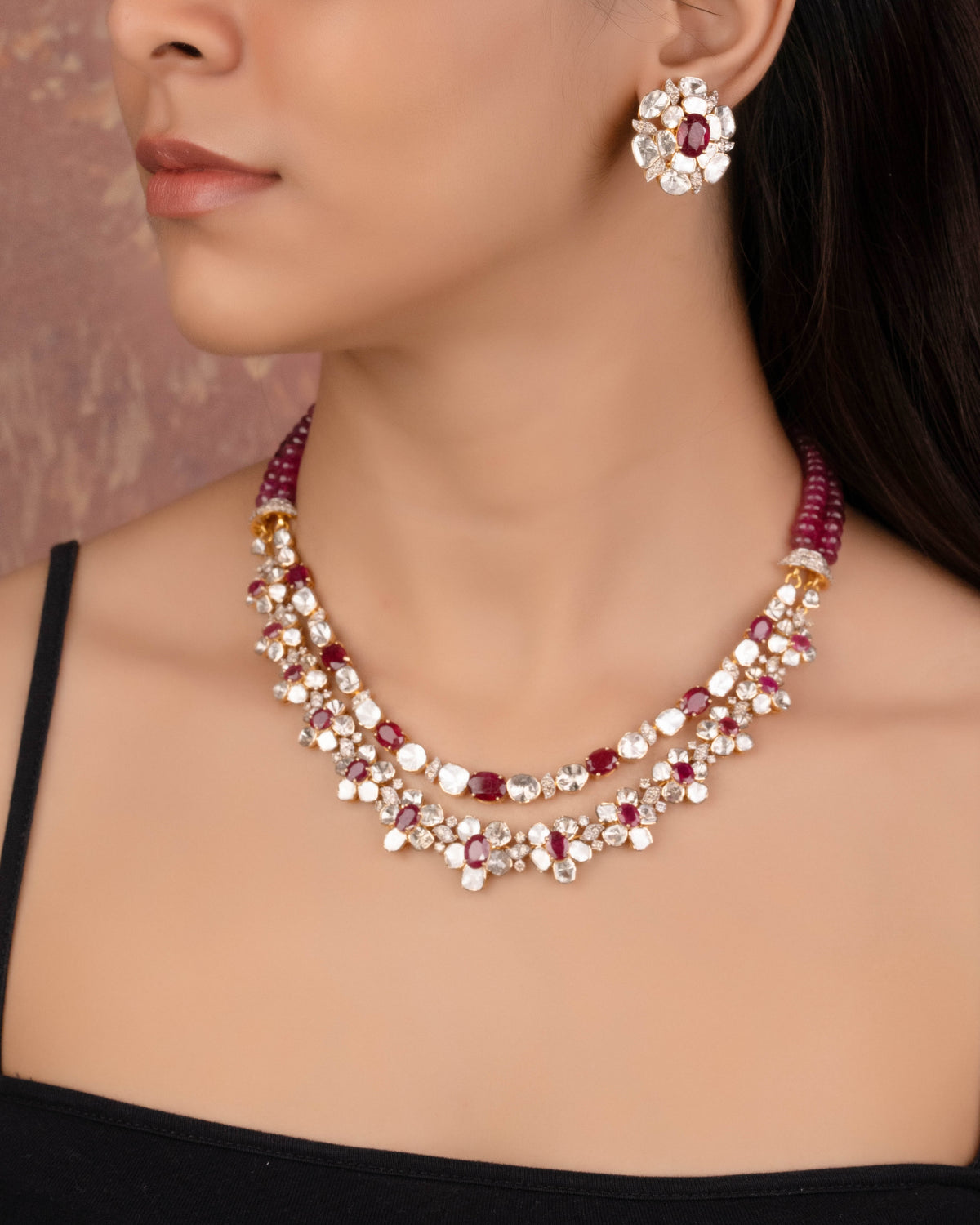 Sanika Polki And Diamond Necklace