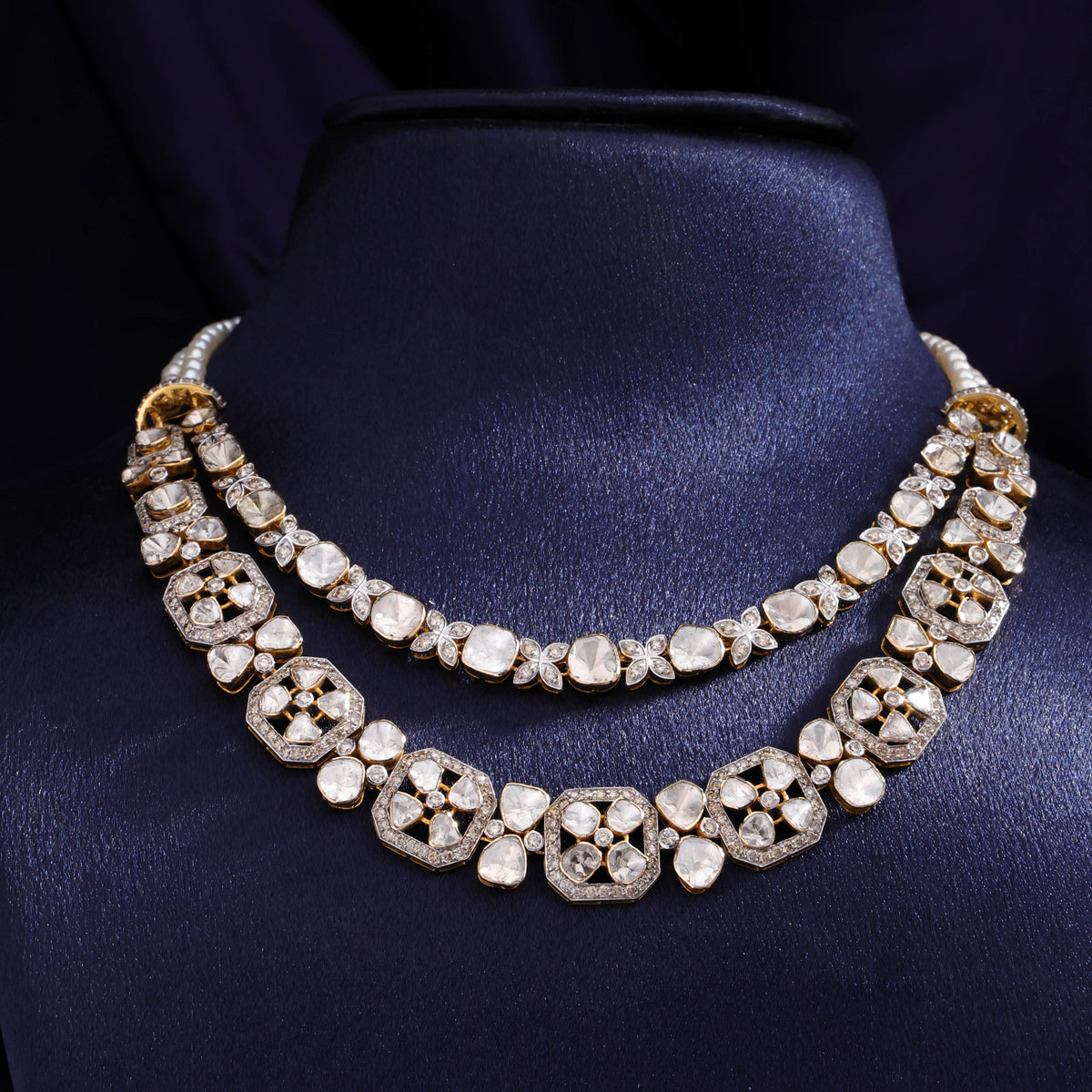 Laiba Polki And Diamond Necklace