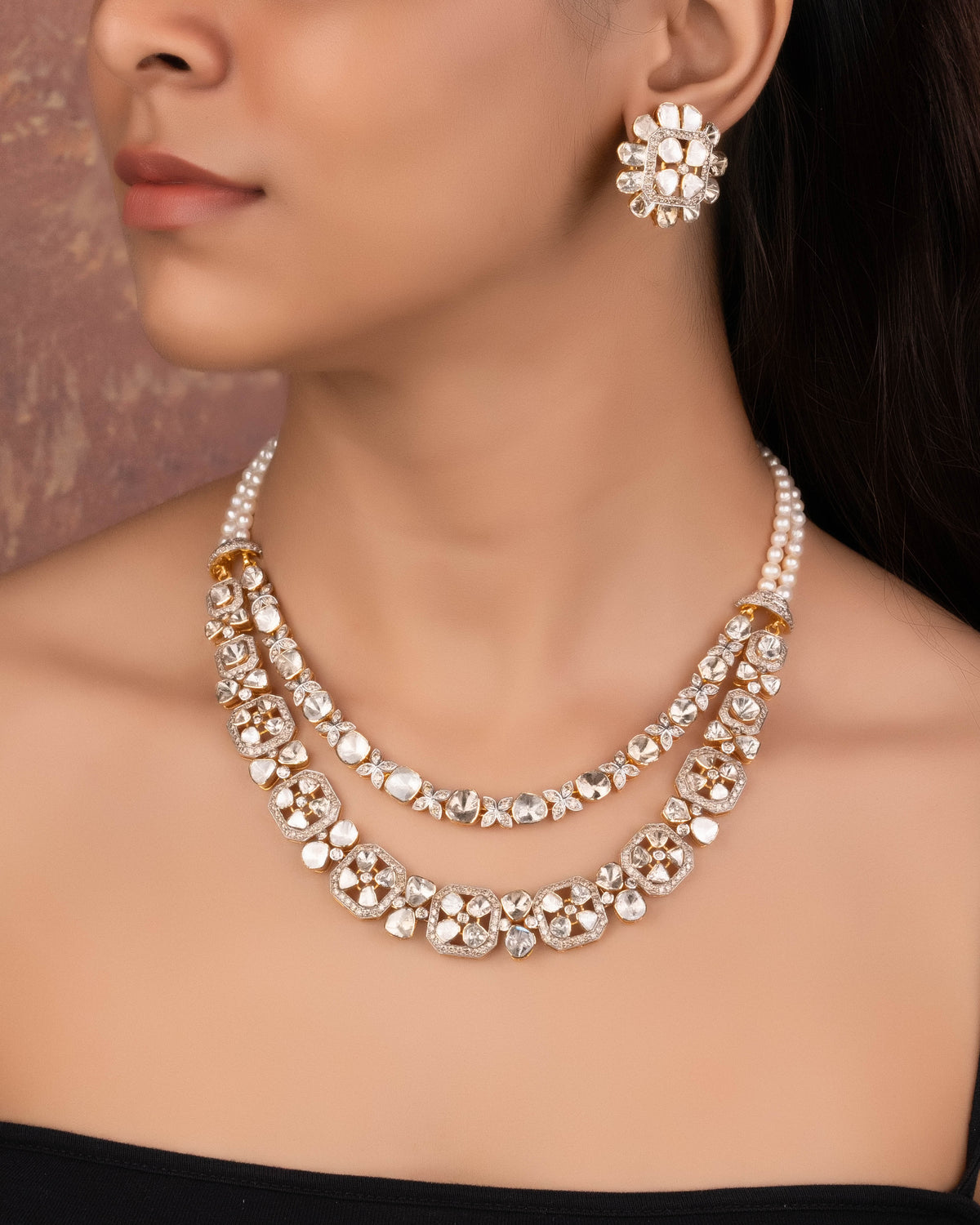 Laiba Polki And Diamond Necklace
