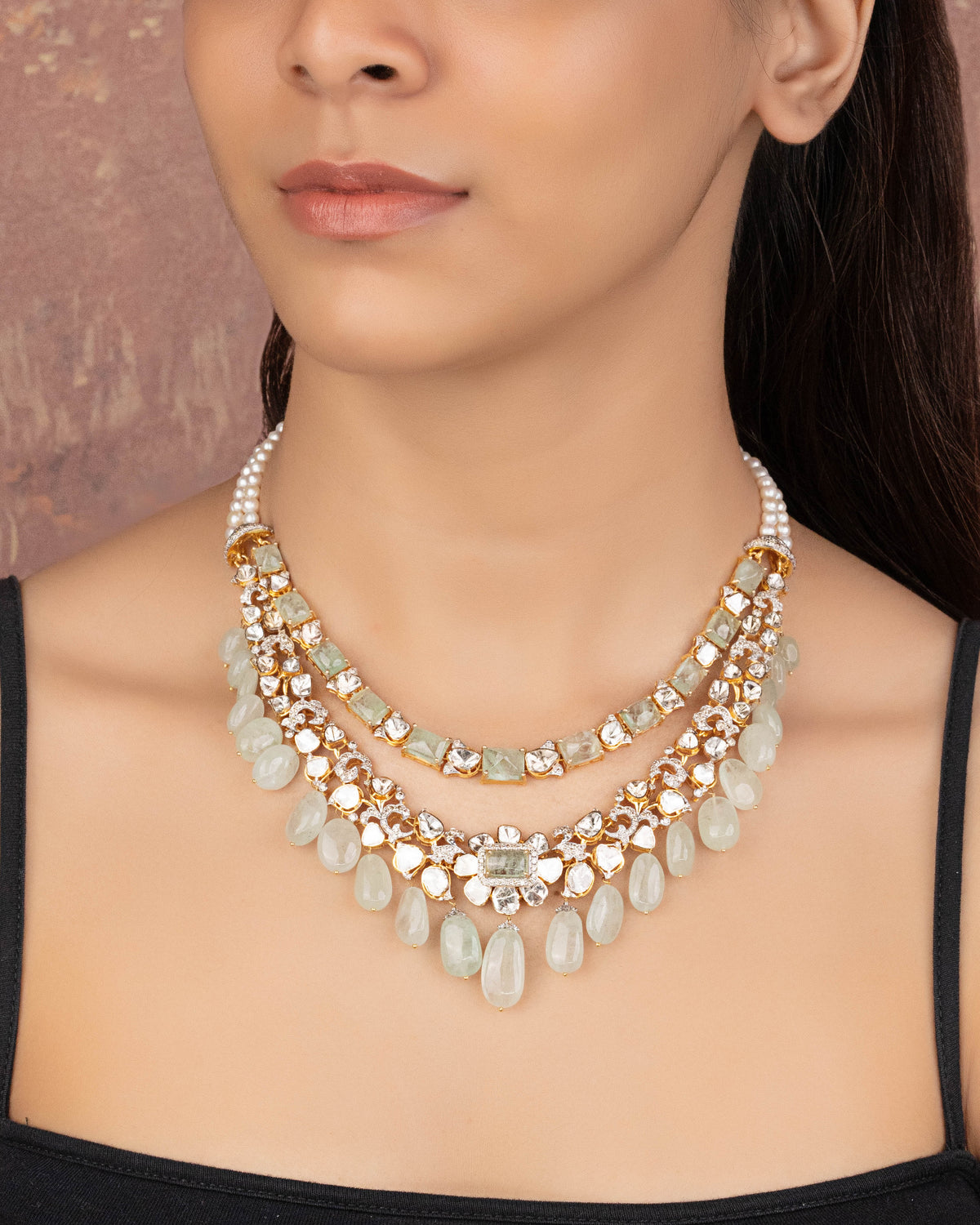 Amaris Polki And Diamond Necklace