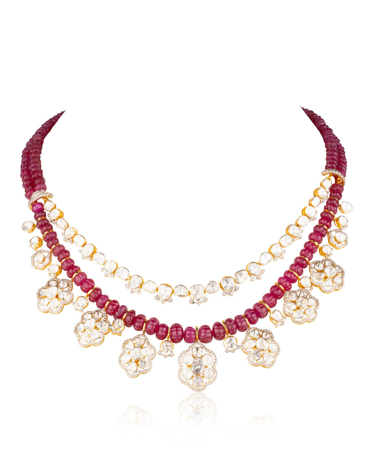 Calla Polki And Diamond Necklace