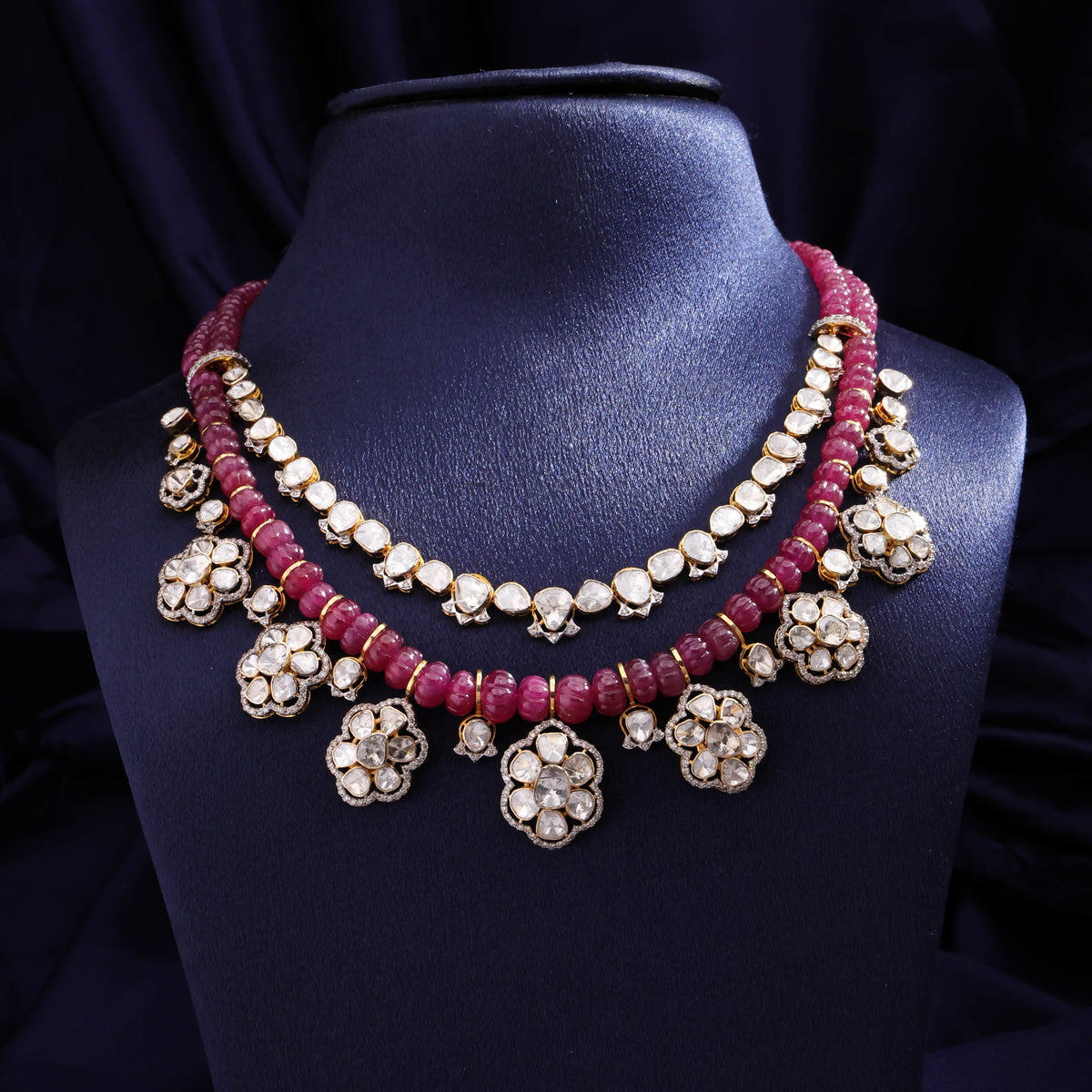 Calla Polki And Diamond Necklace