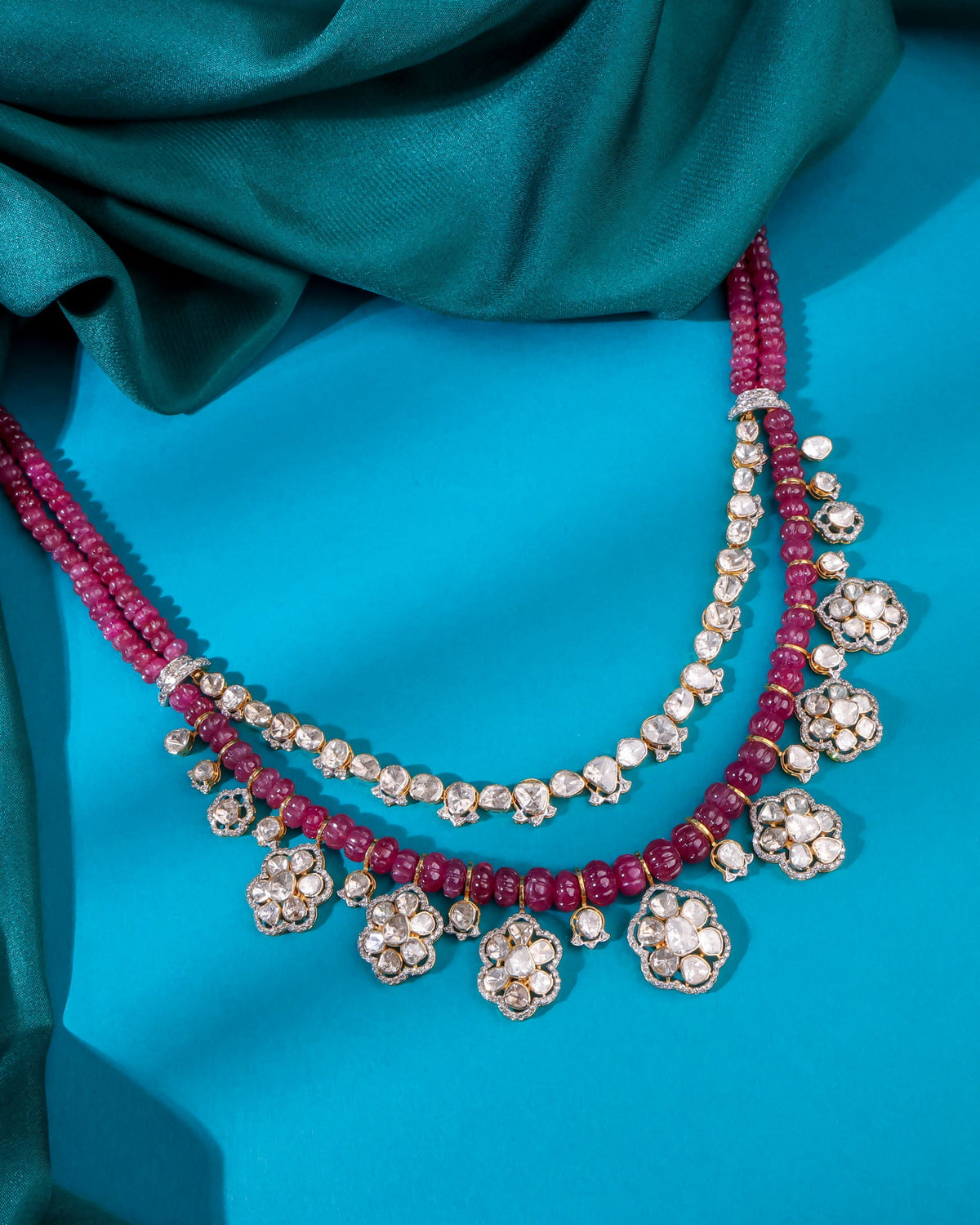 Calla Polki And Diamond Necklace