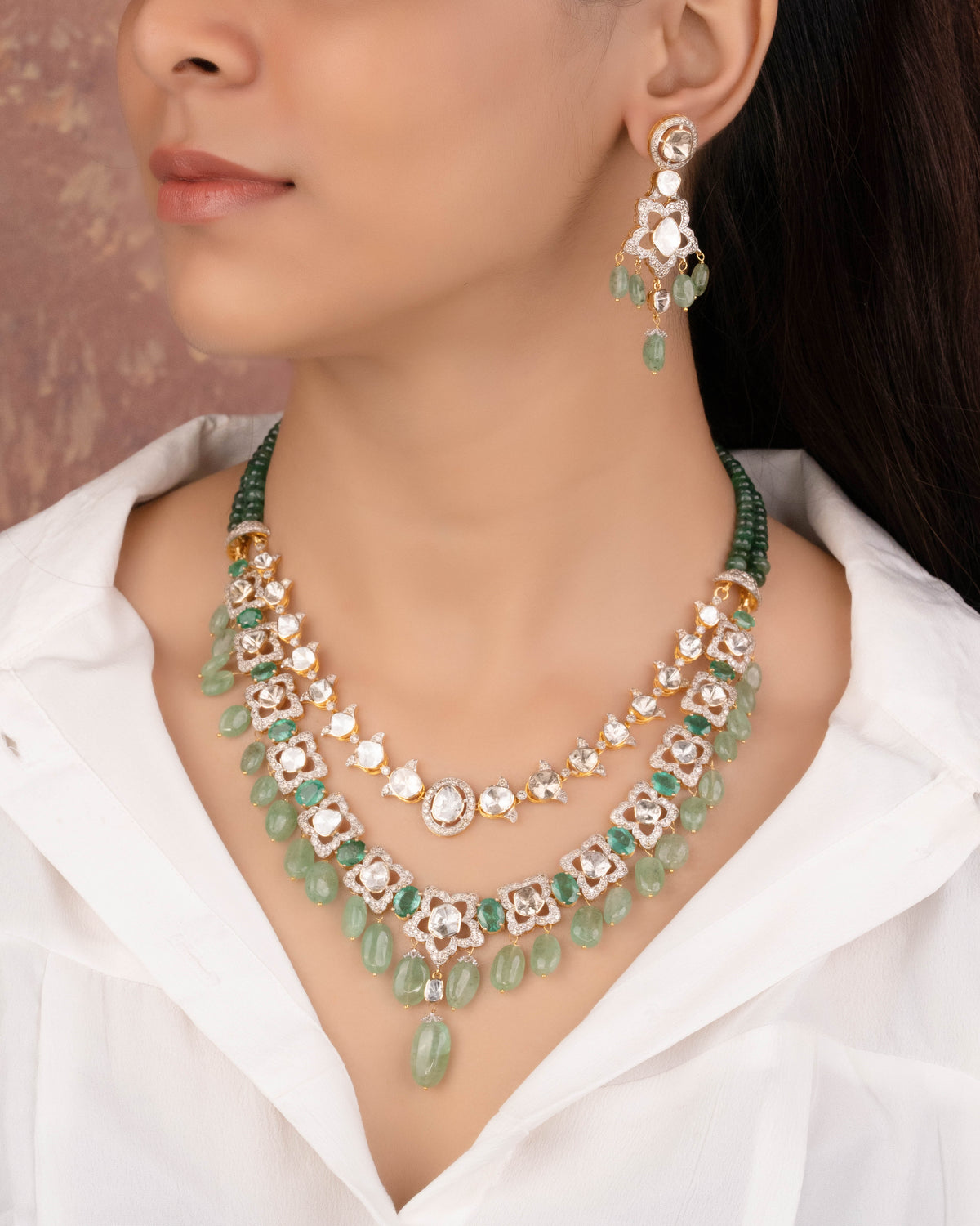 Rumi Polki And Diamond Necklace