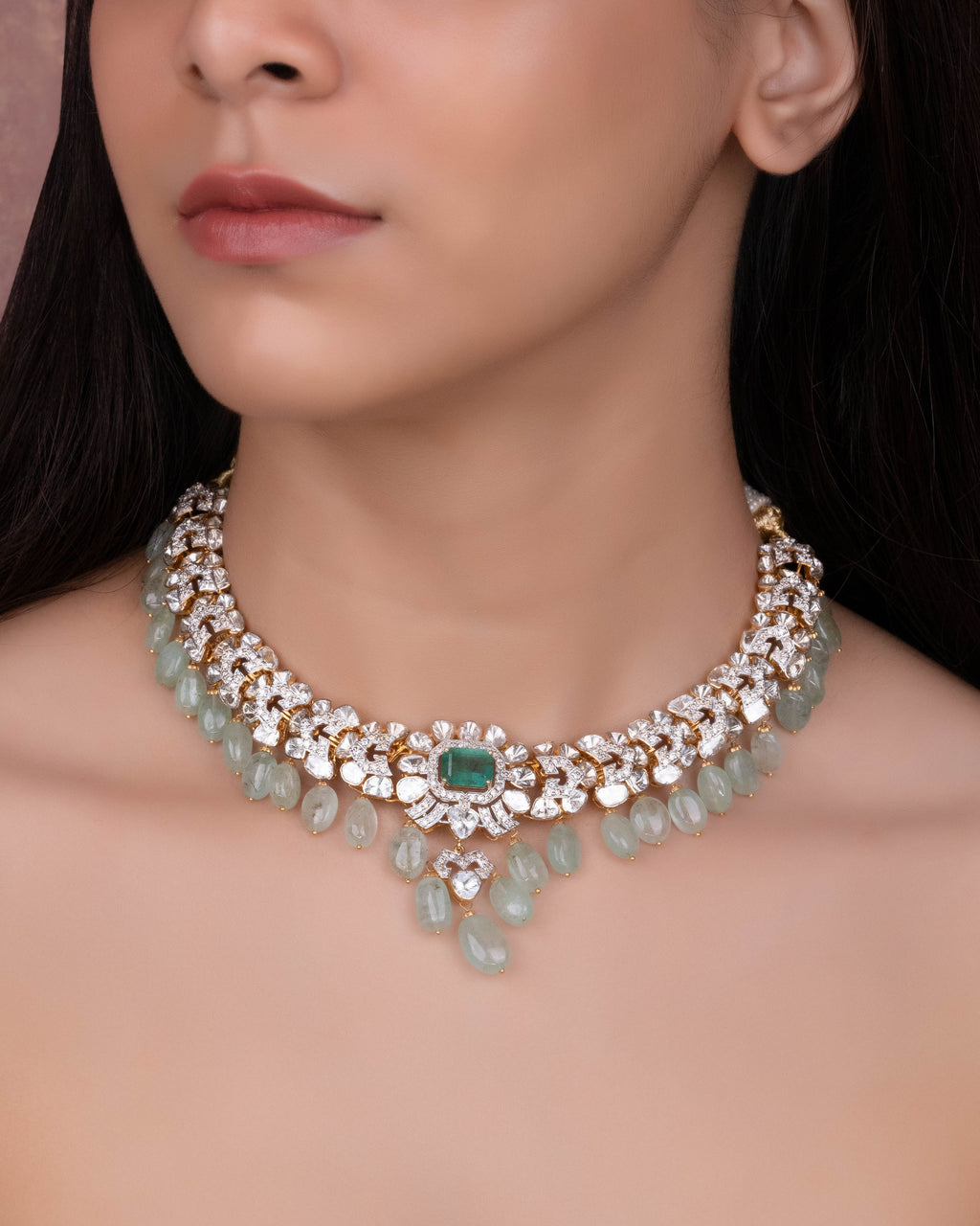 Bijou Polki And Diamond Necklace