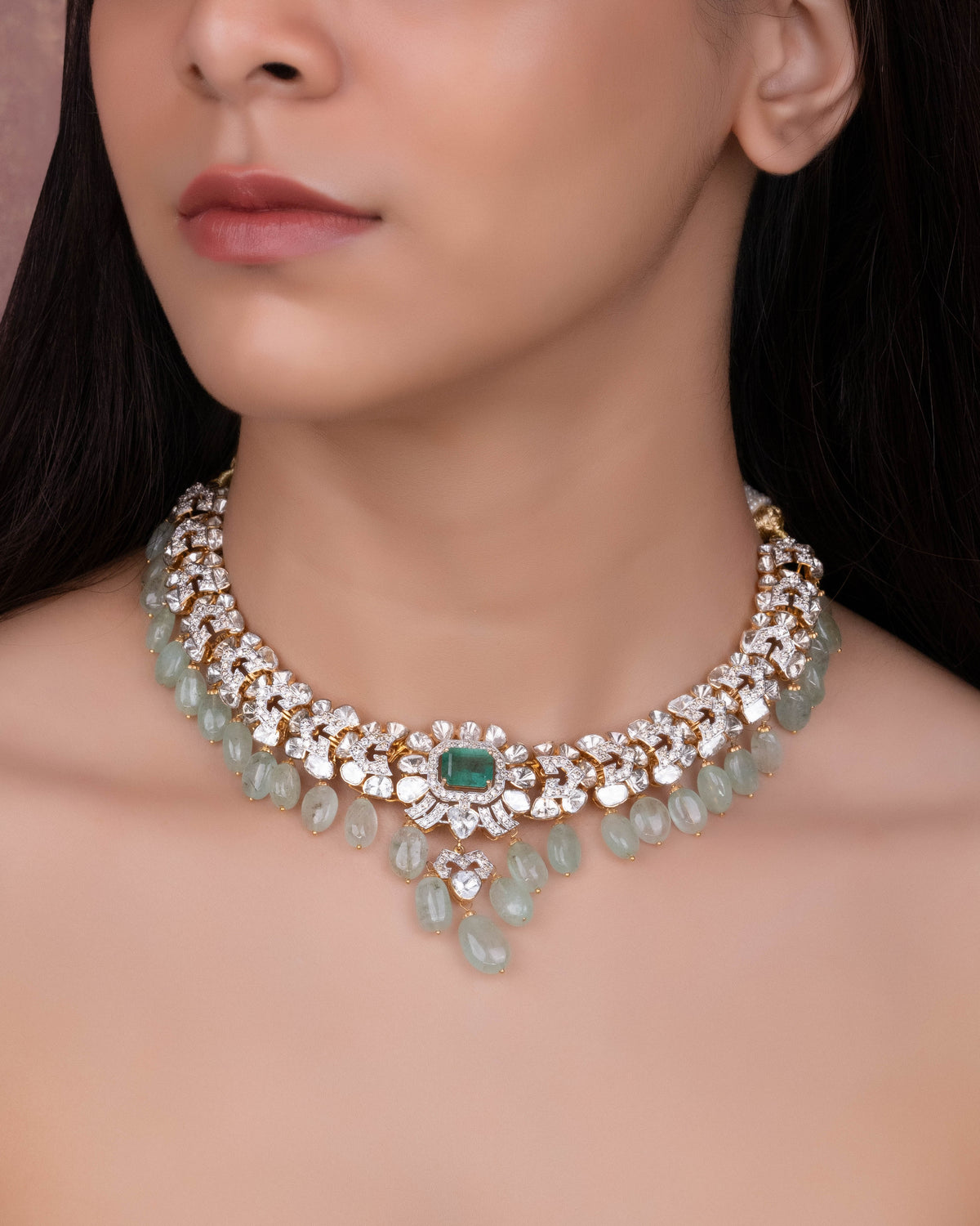 Bijou Polki And Diamond Necklace