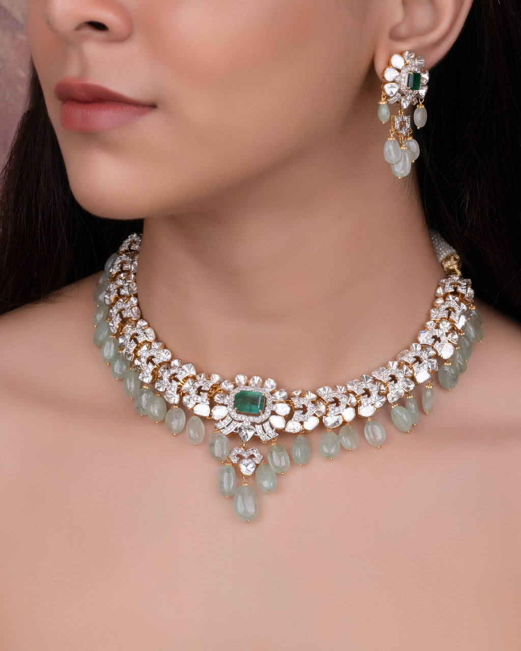 Bijou Polki And Diamond Necklace