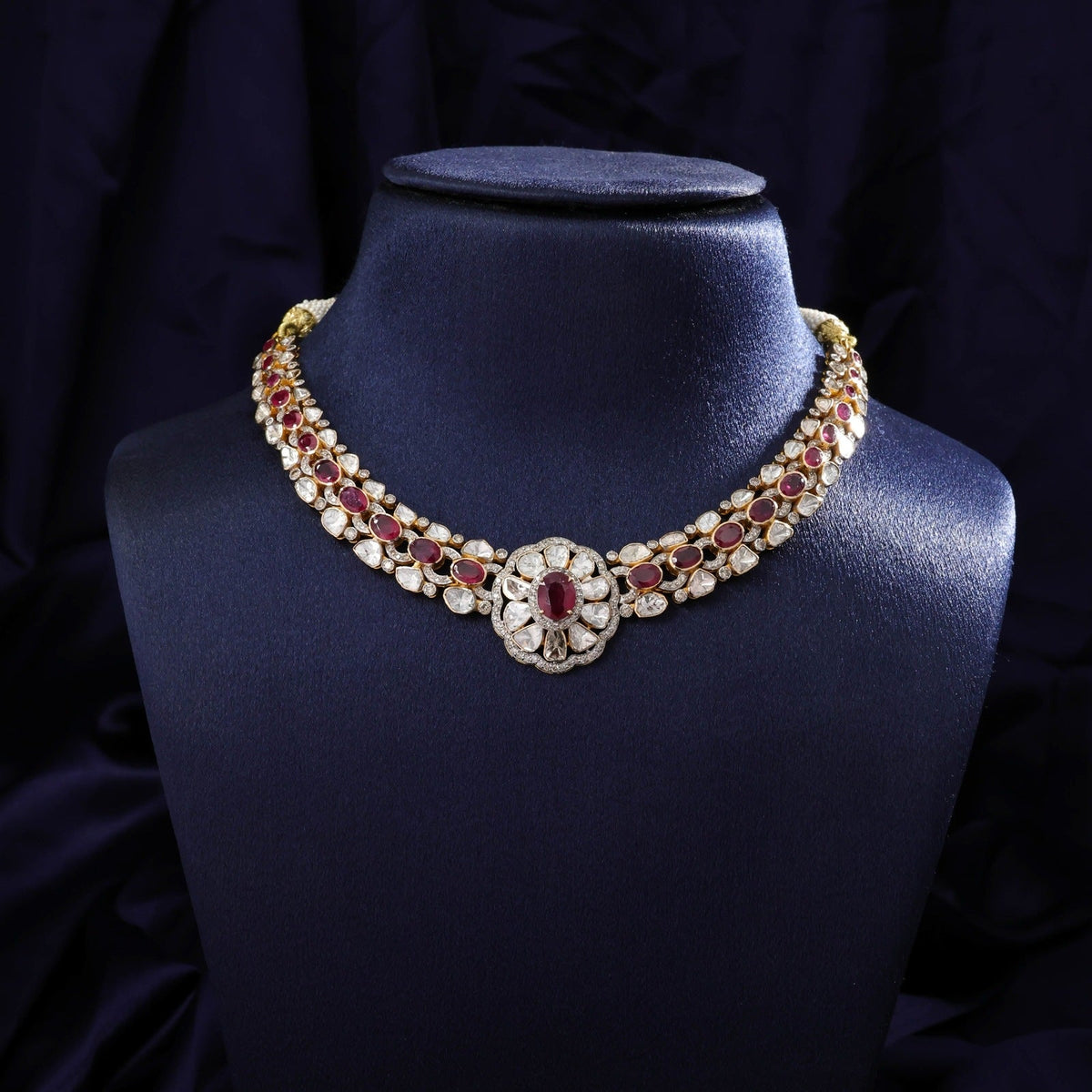 Arabelle Necklace And Nyla Tops Polki And Diamond Set