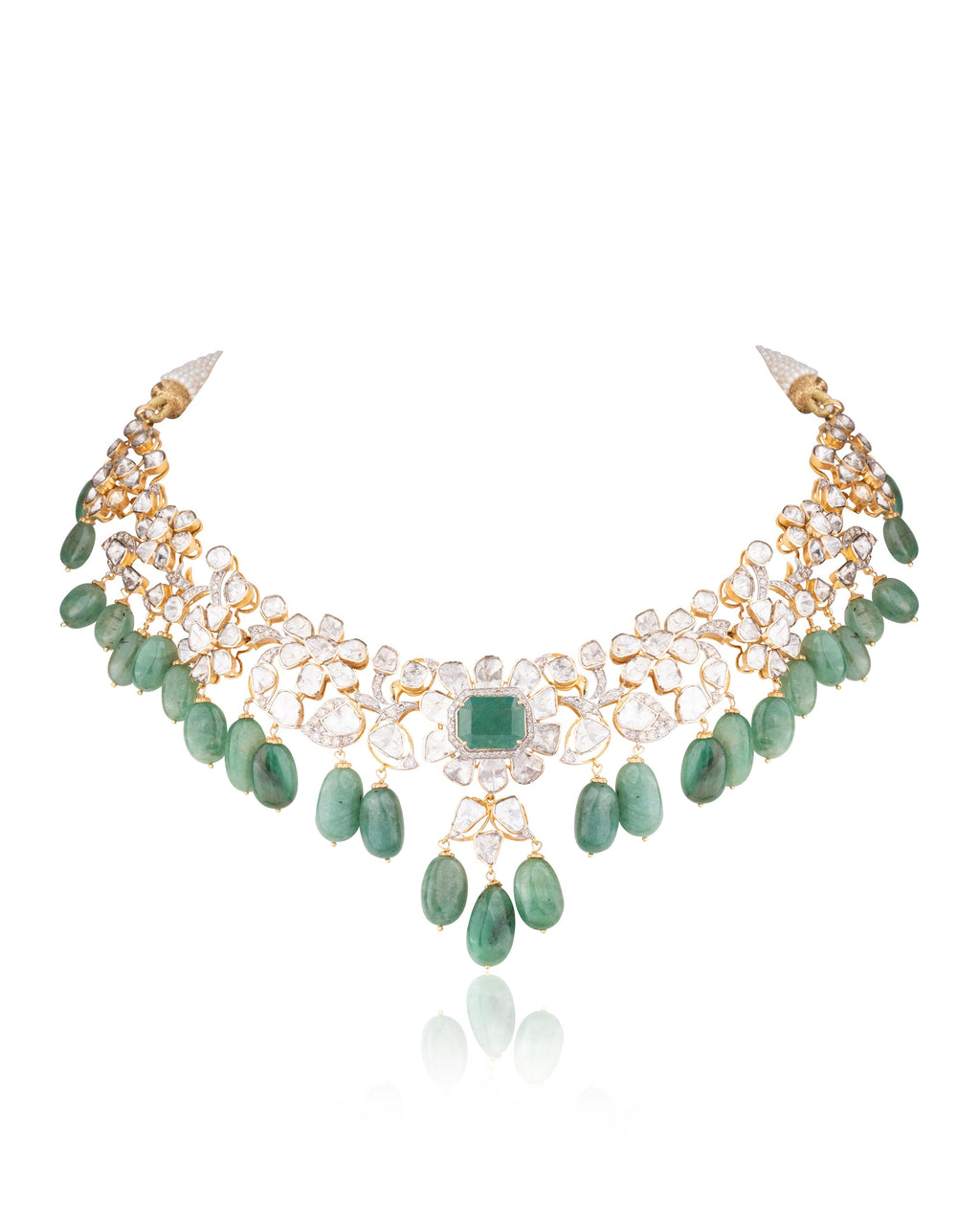 Jasmin Polki And Diamond Necklace