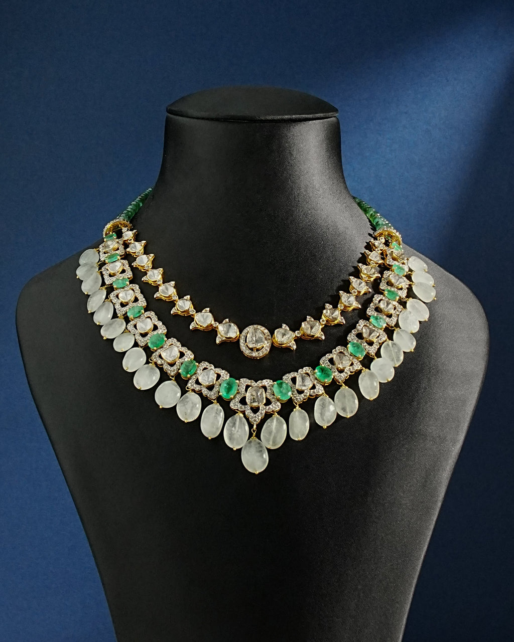 Bhavi Polki And Diamond Necklace