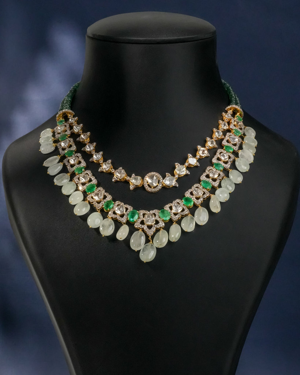 Bhavi Polki And Diamond Necklace