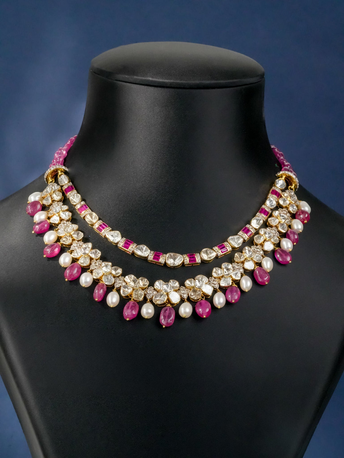 Aahalya Polki And Diamond Necklace